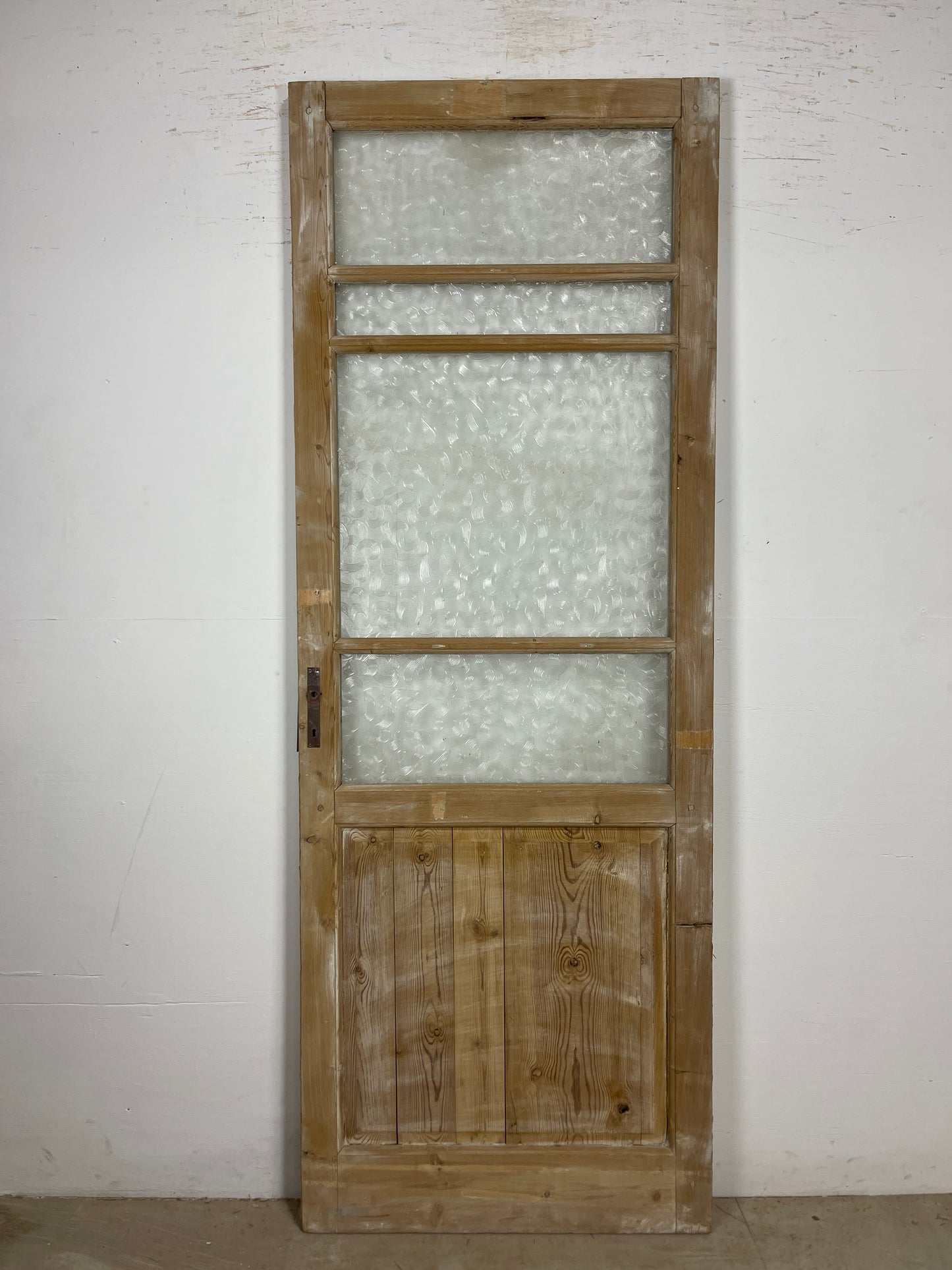Antique French Panel Door - Single with glass (88x32) O261