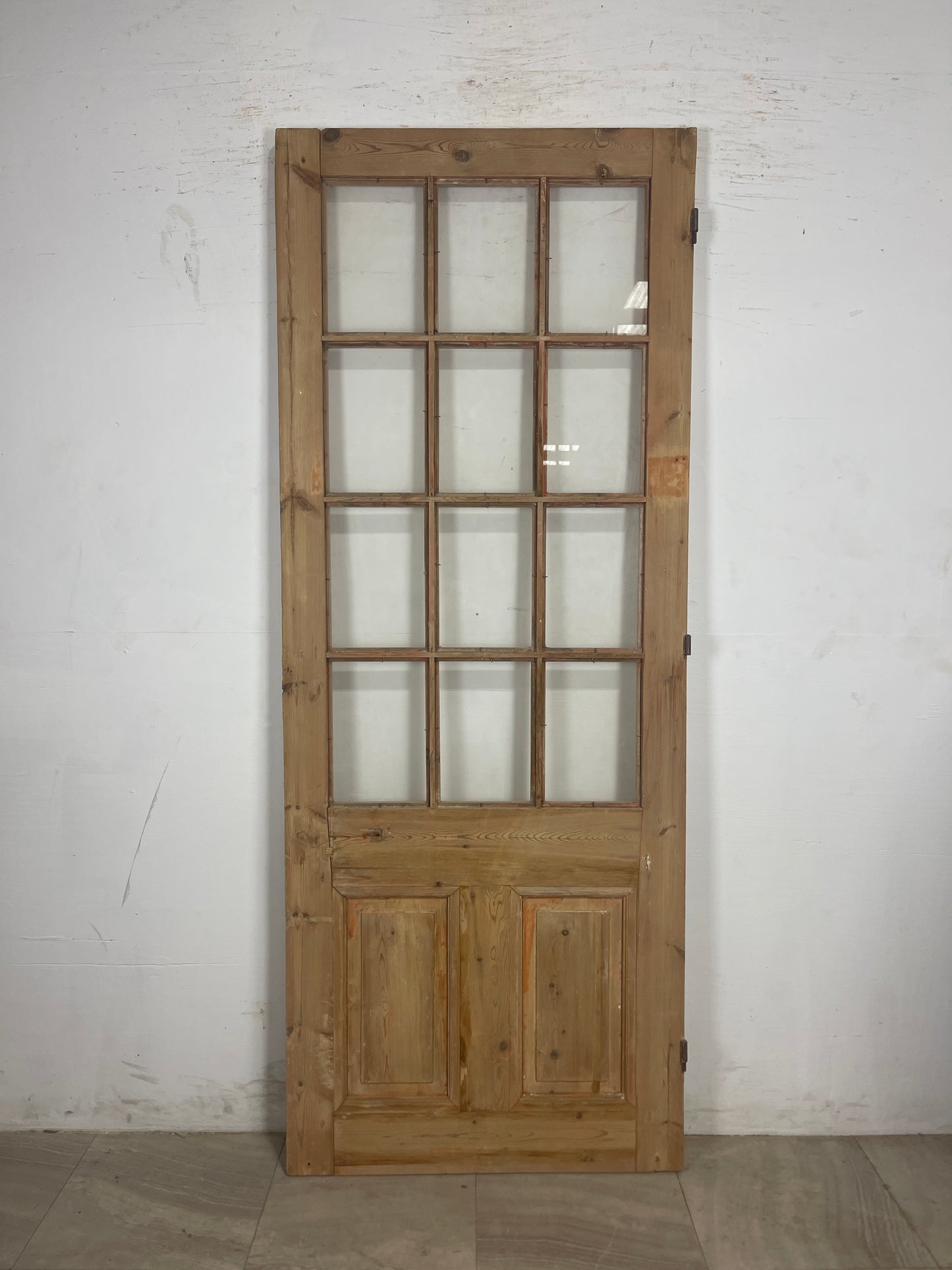 Antique French Panel Door with Glass (90.5 x 34.25) N218