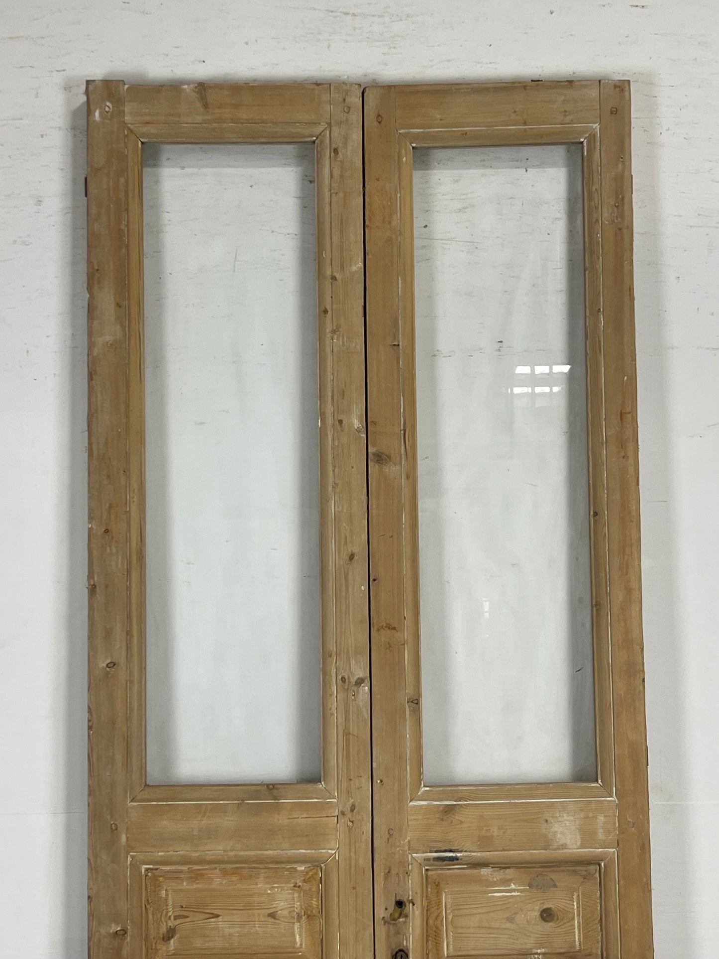 Antique  French Panel Doors with glass (98x37.75)   M110