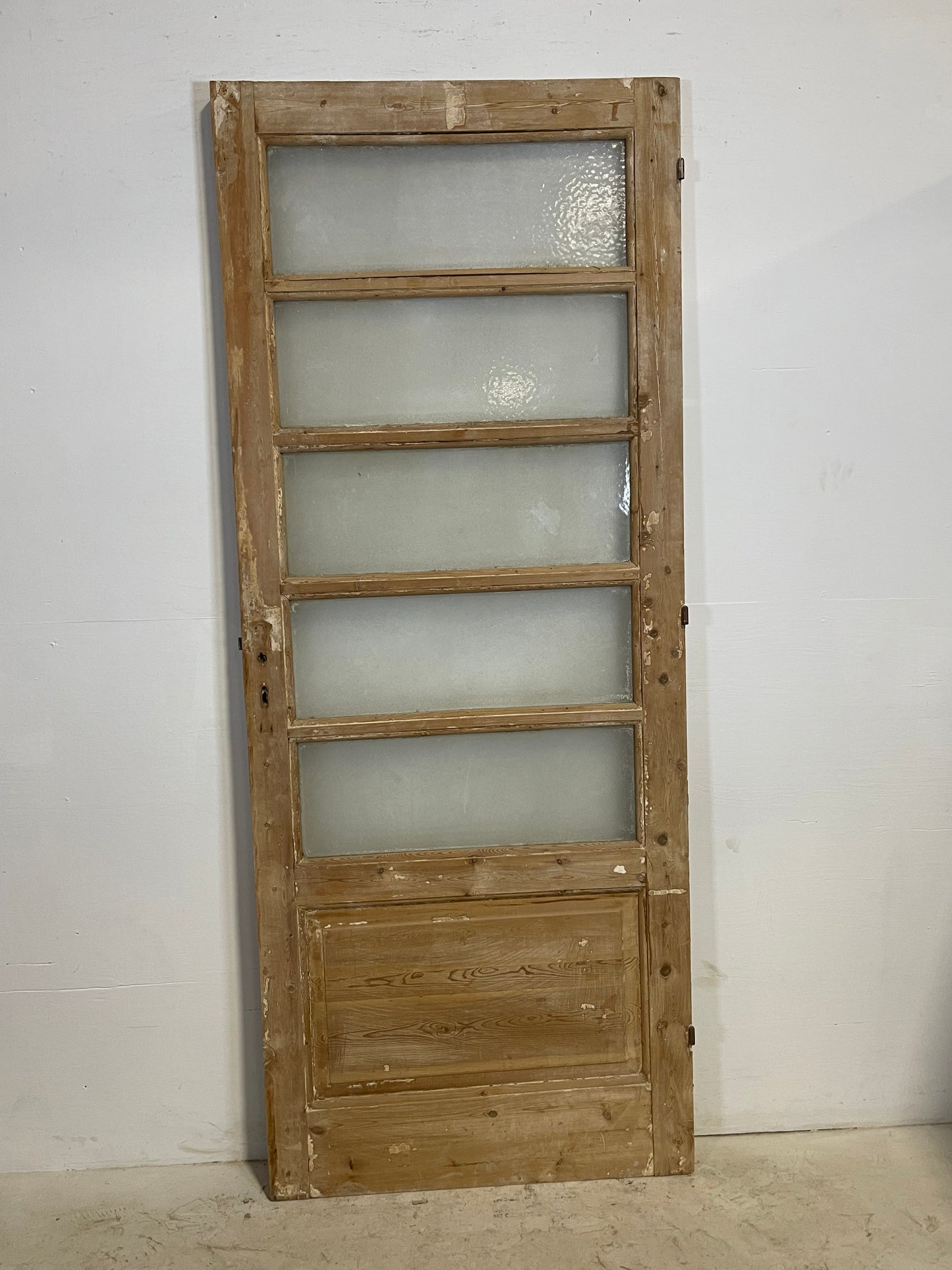Antique French Panel Door with Glass  (84.25x28.75) L250