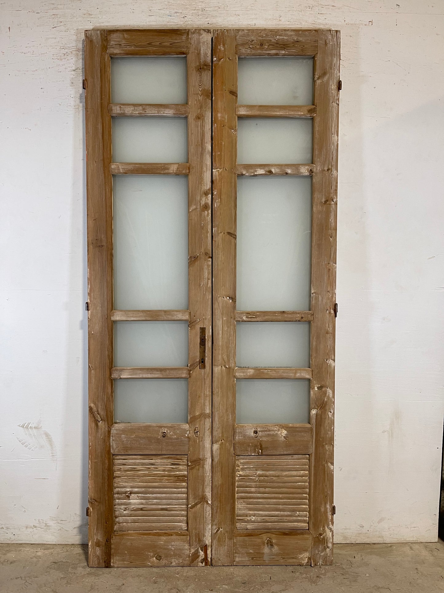 Antique French panel doors with glass (92x42.75) L177