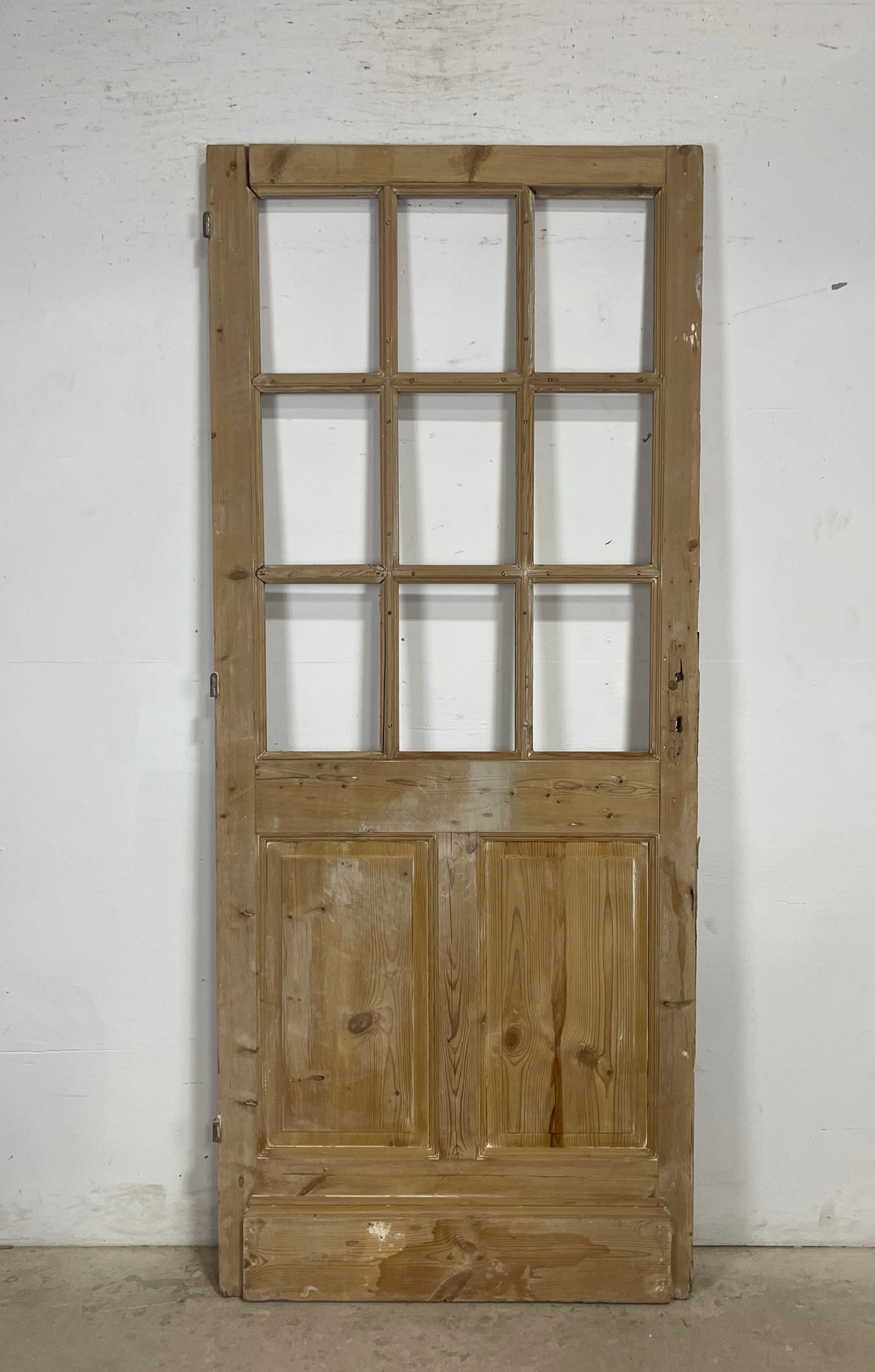 Antique French Panel Door with Glass (85.5x36) M199