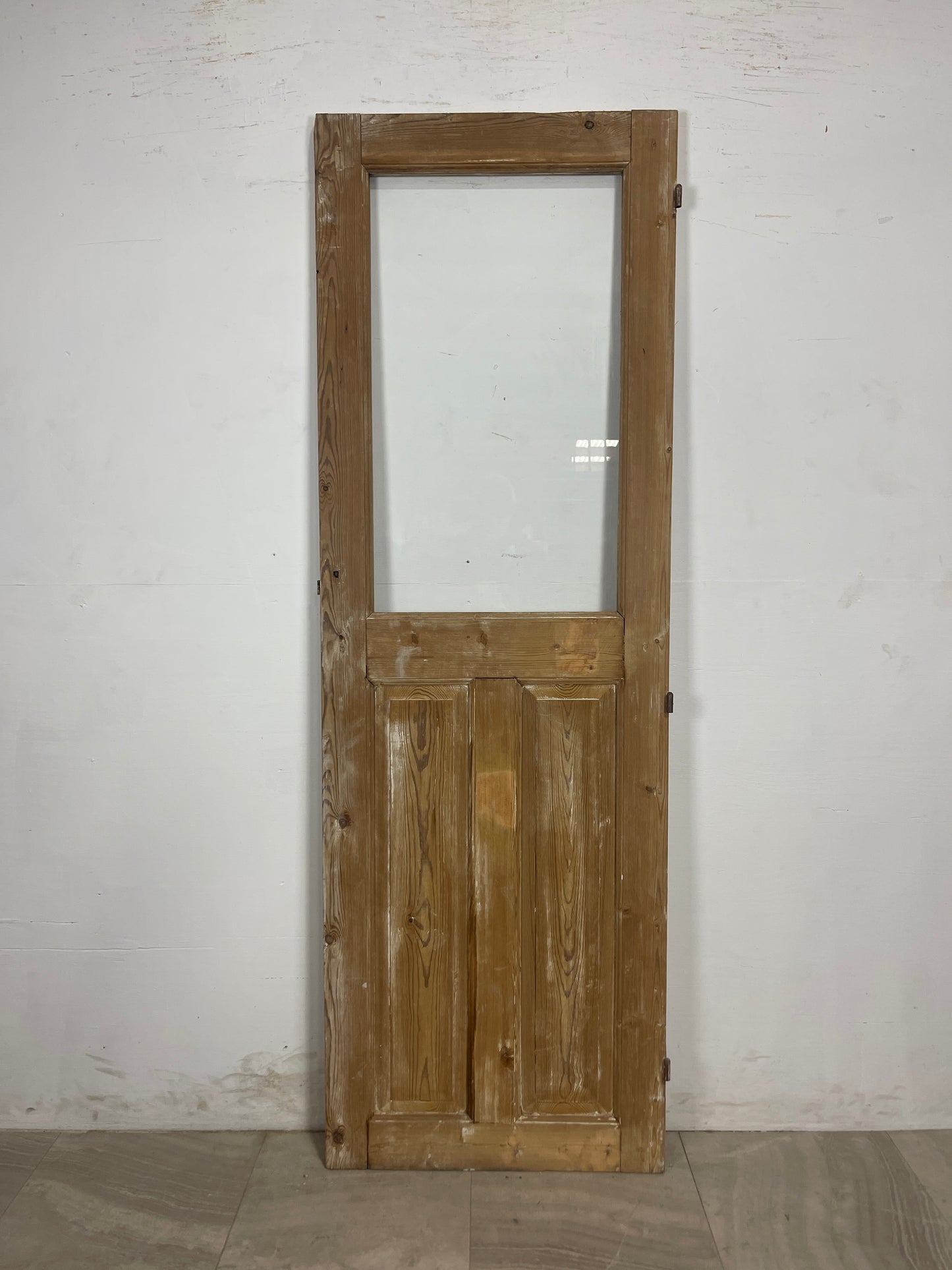 Antique French Panel Door with Glass (84 x 28) N192