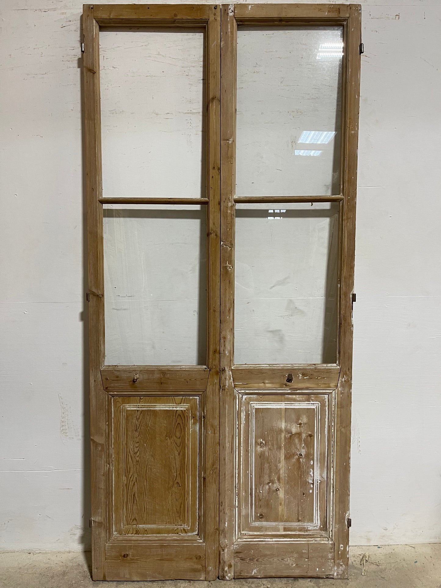 Antique French Panel Doors with glass (95.5x44.5) K305