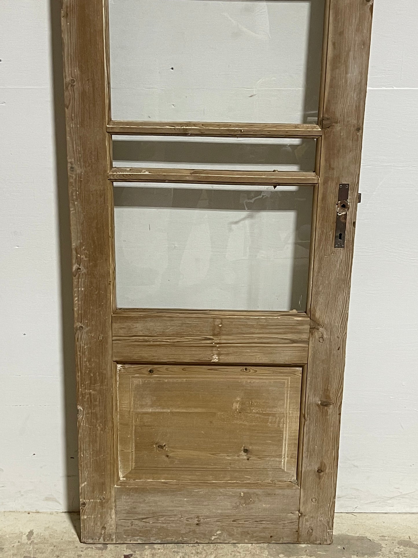 Antique French Panel Door with Glass (99.5x27.75) J911