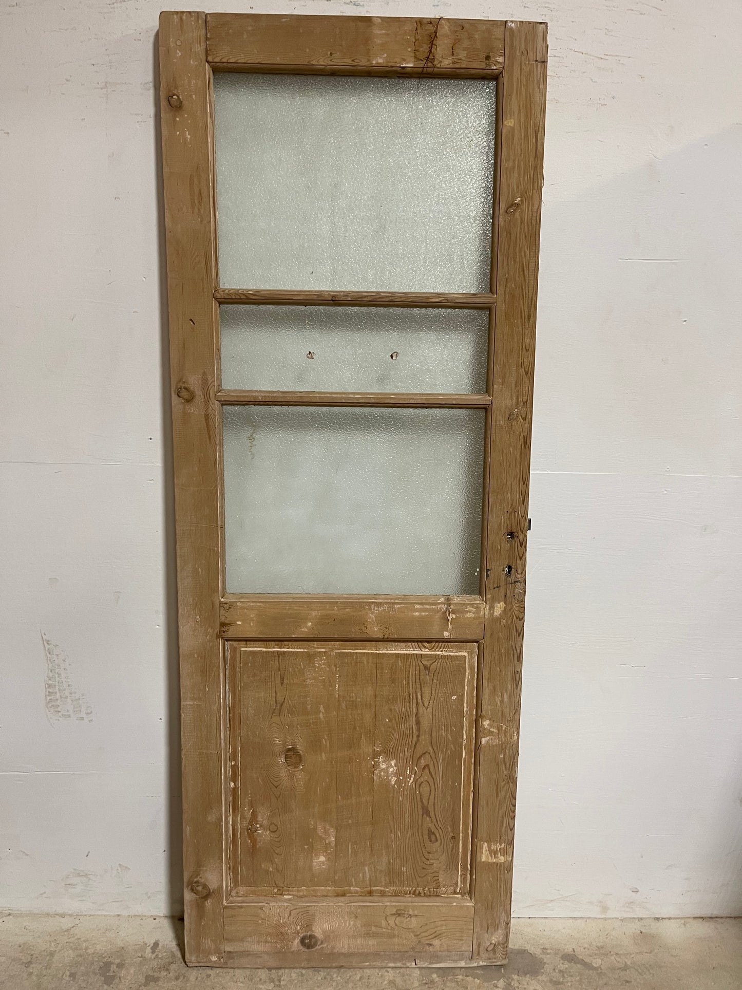 Antique French Panel Door with Glass (85x31.25) J920