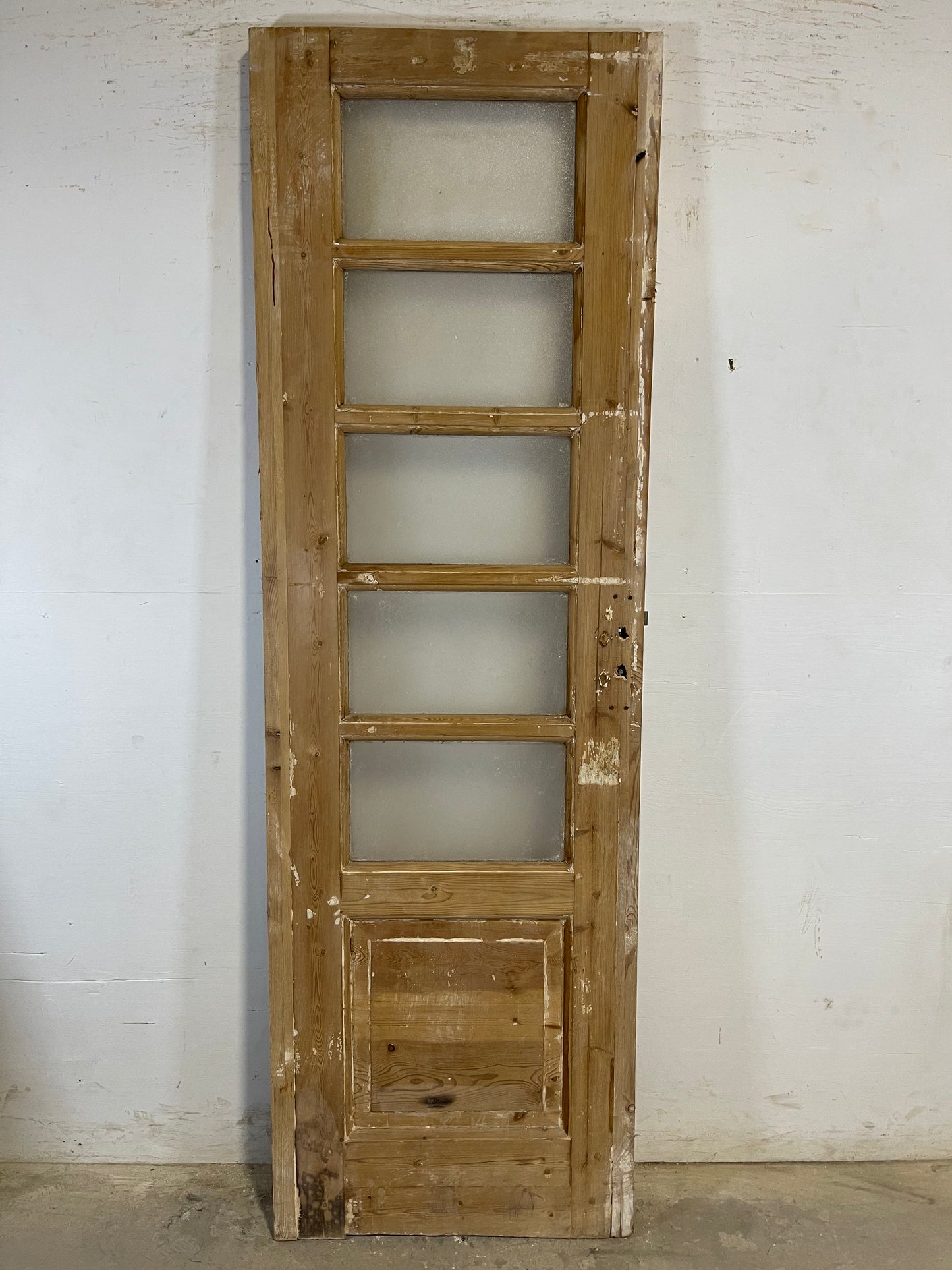 Antique French Panel Door with Glass  (85.75x27) L125