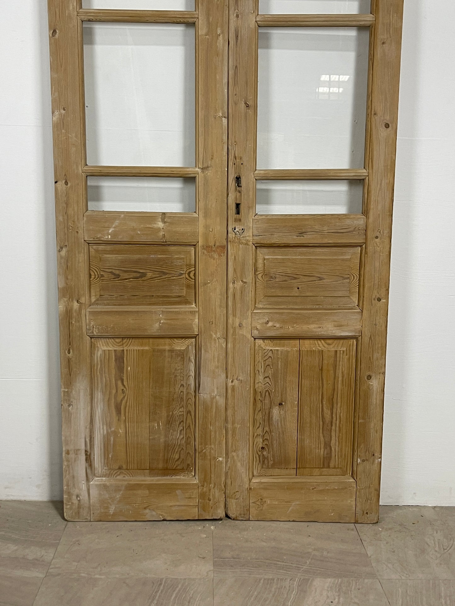 Antique French panel doors with Glass (91.25 x 39.5) O63