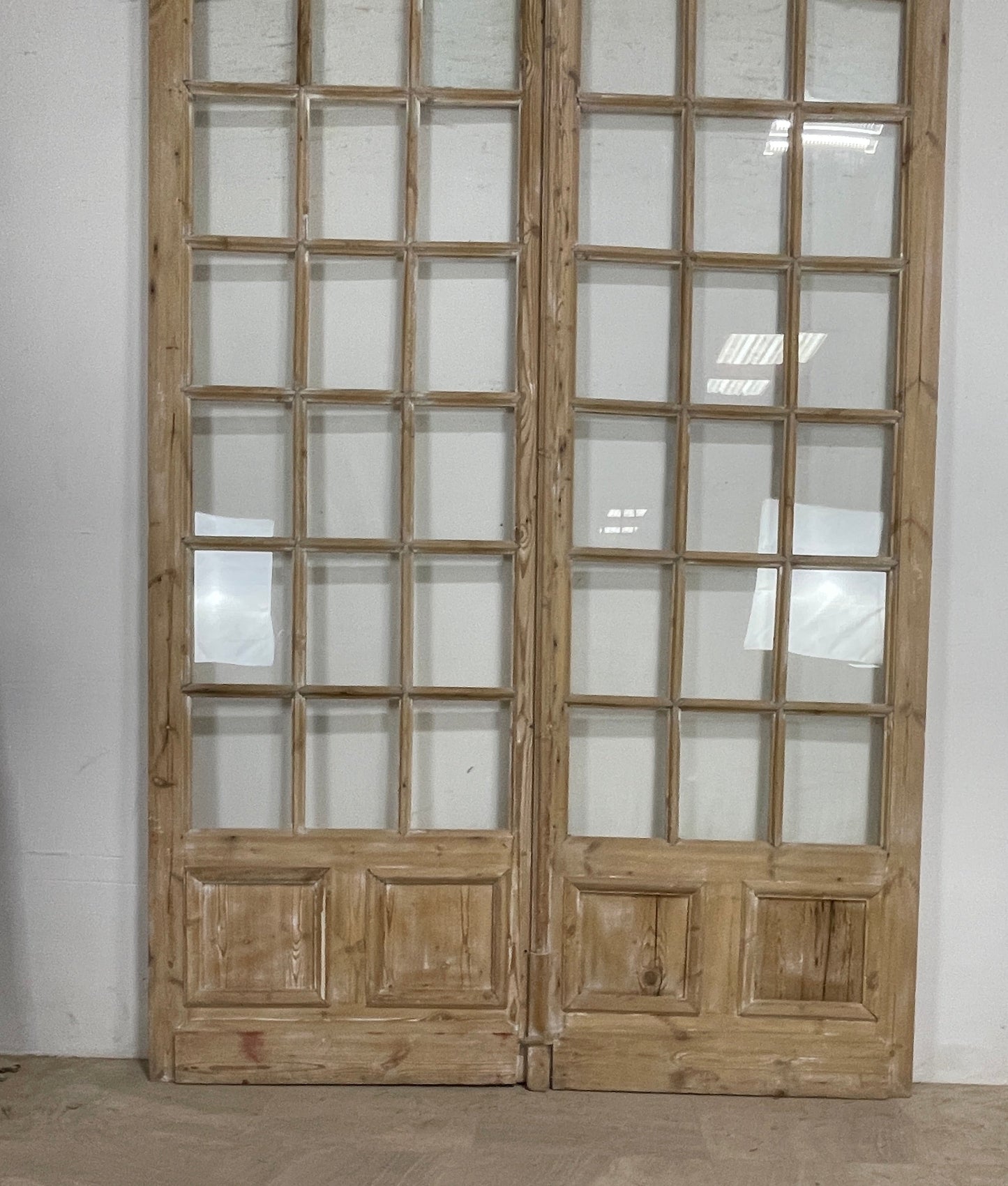 Antique French panel arched doors with Glass ( 104x 67) P42