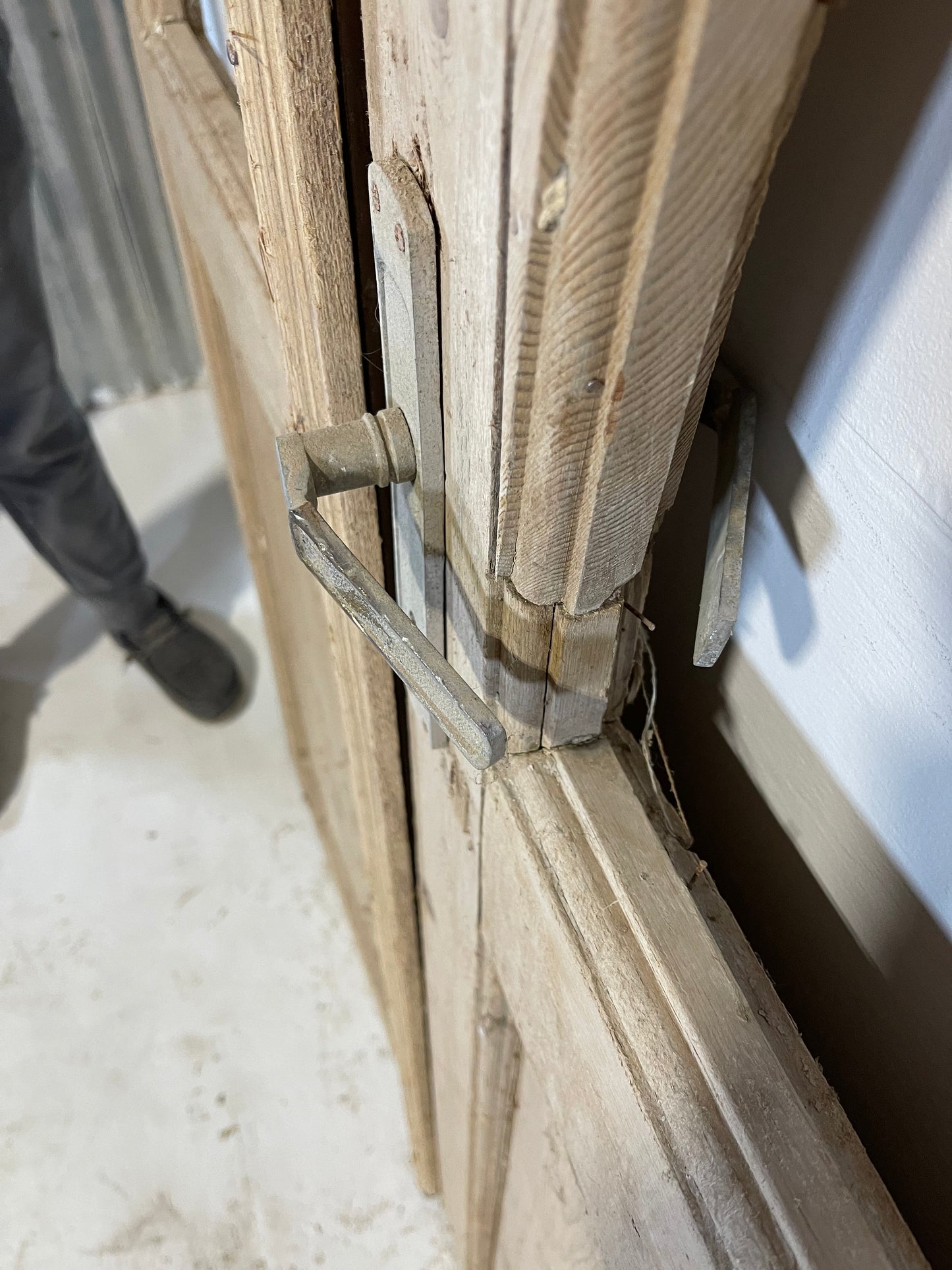 Antique French panel doors with glass with Transom (NO GLASS)(100.5x51.5) L204