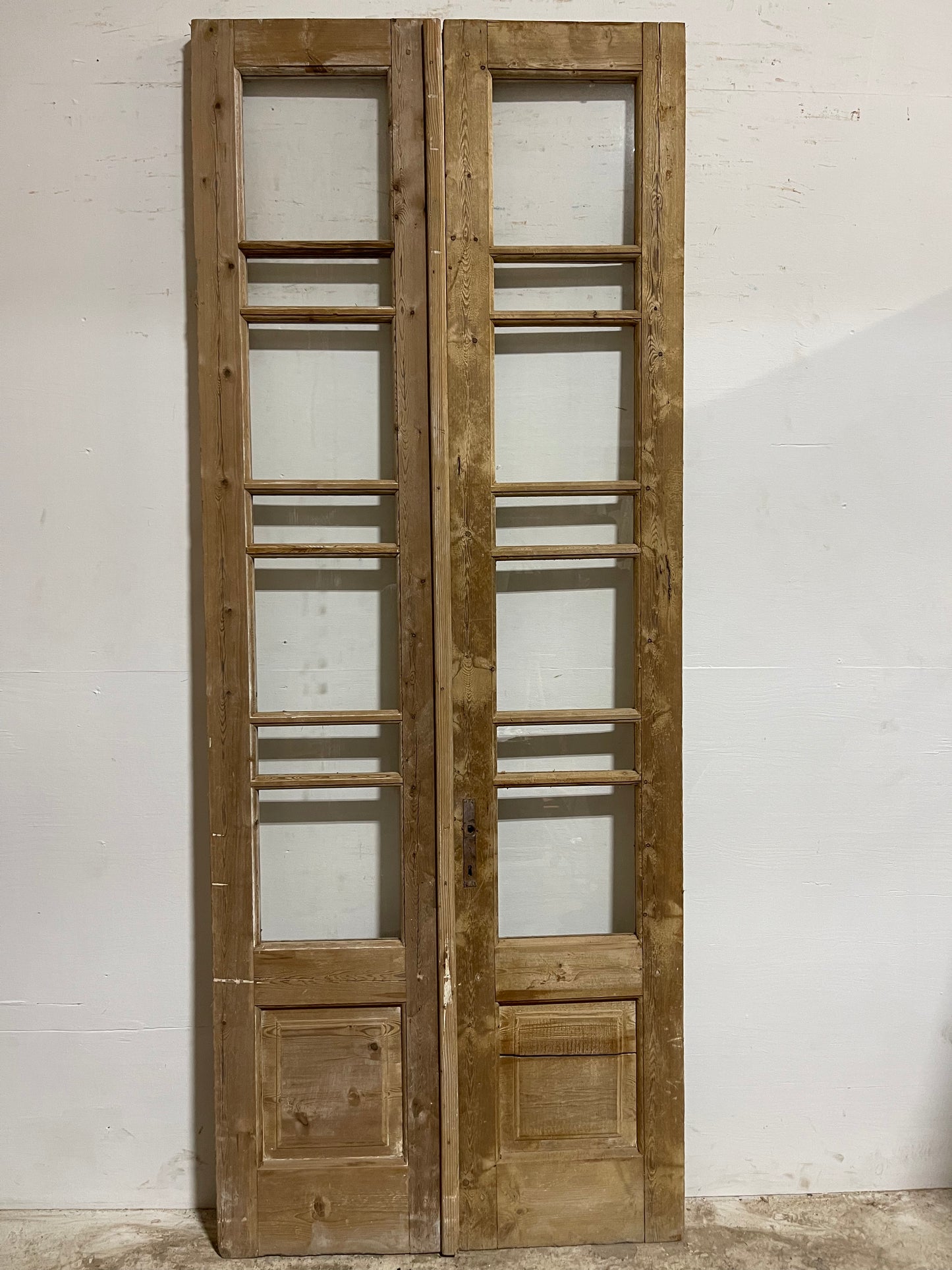 Antique French Panel Doors with glass (100x39.25) J305