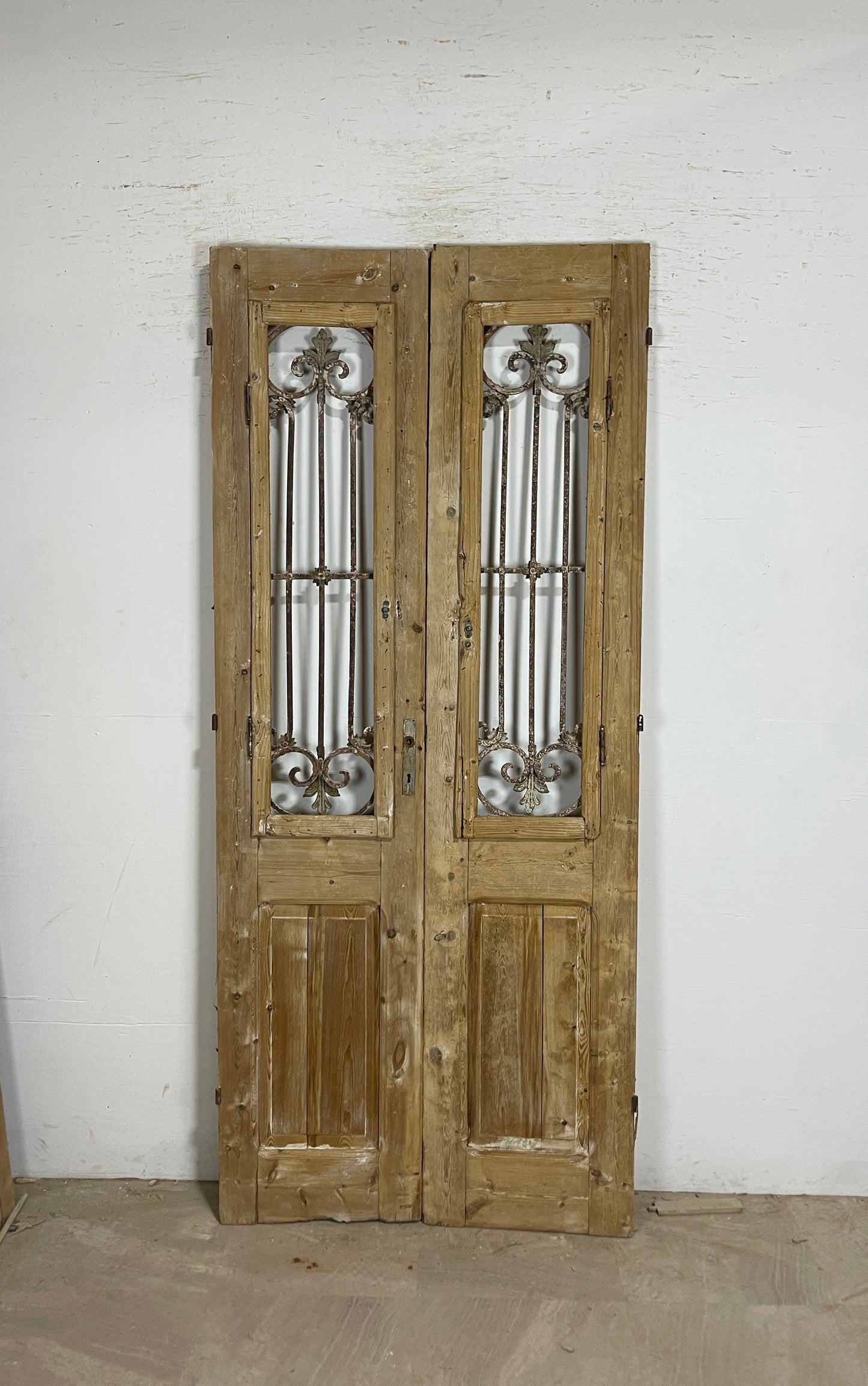 Antique French panel doors with Metal (91 x 40) P70