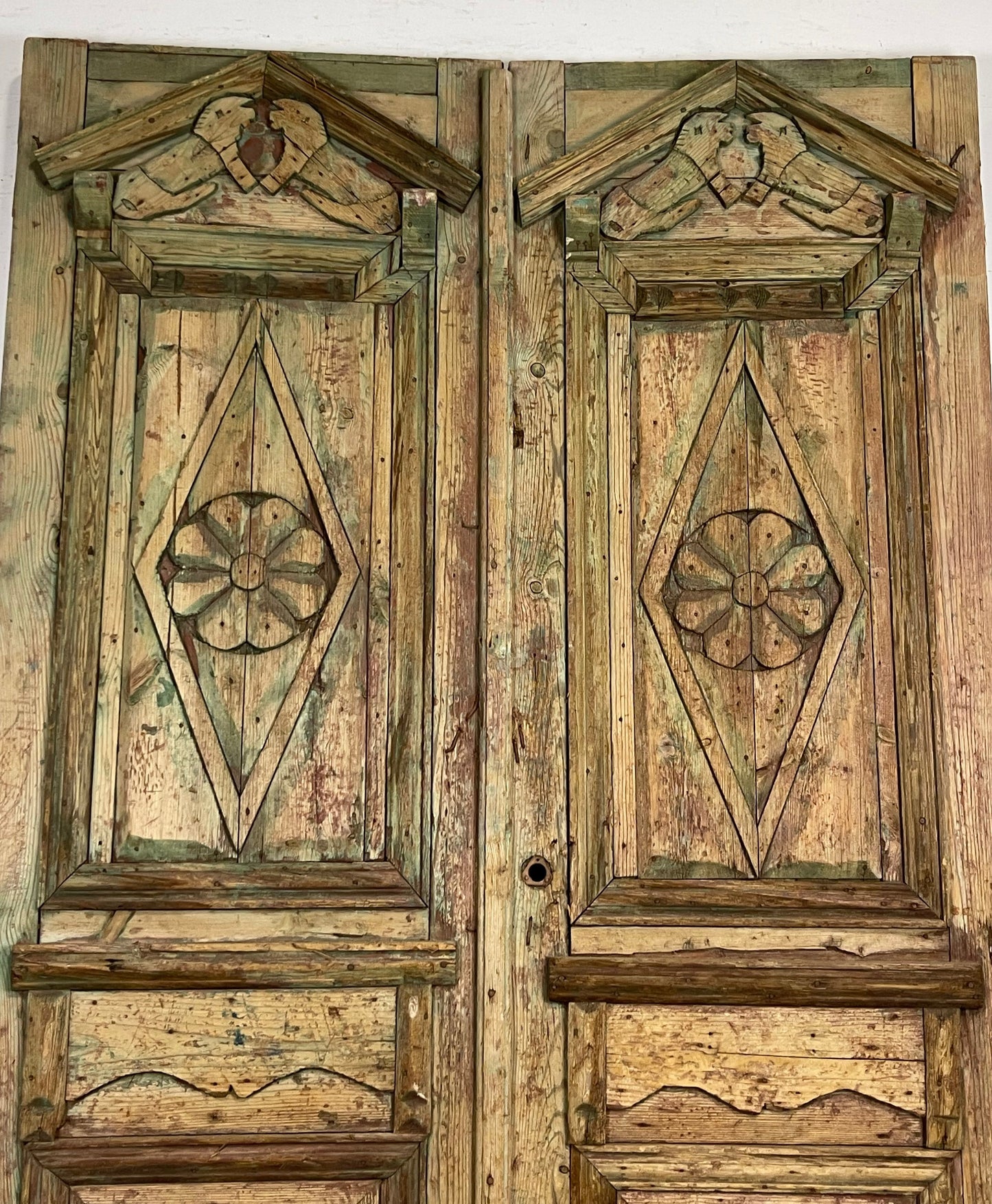 Antique French Panel Doors with Carving (98 x 58.5) M038