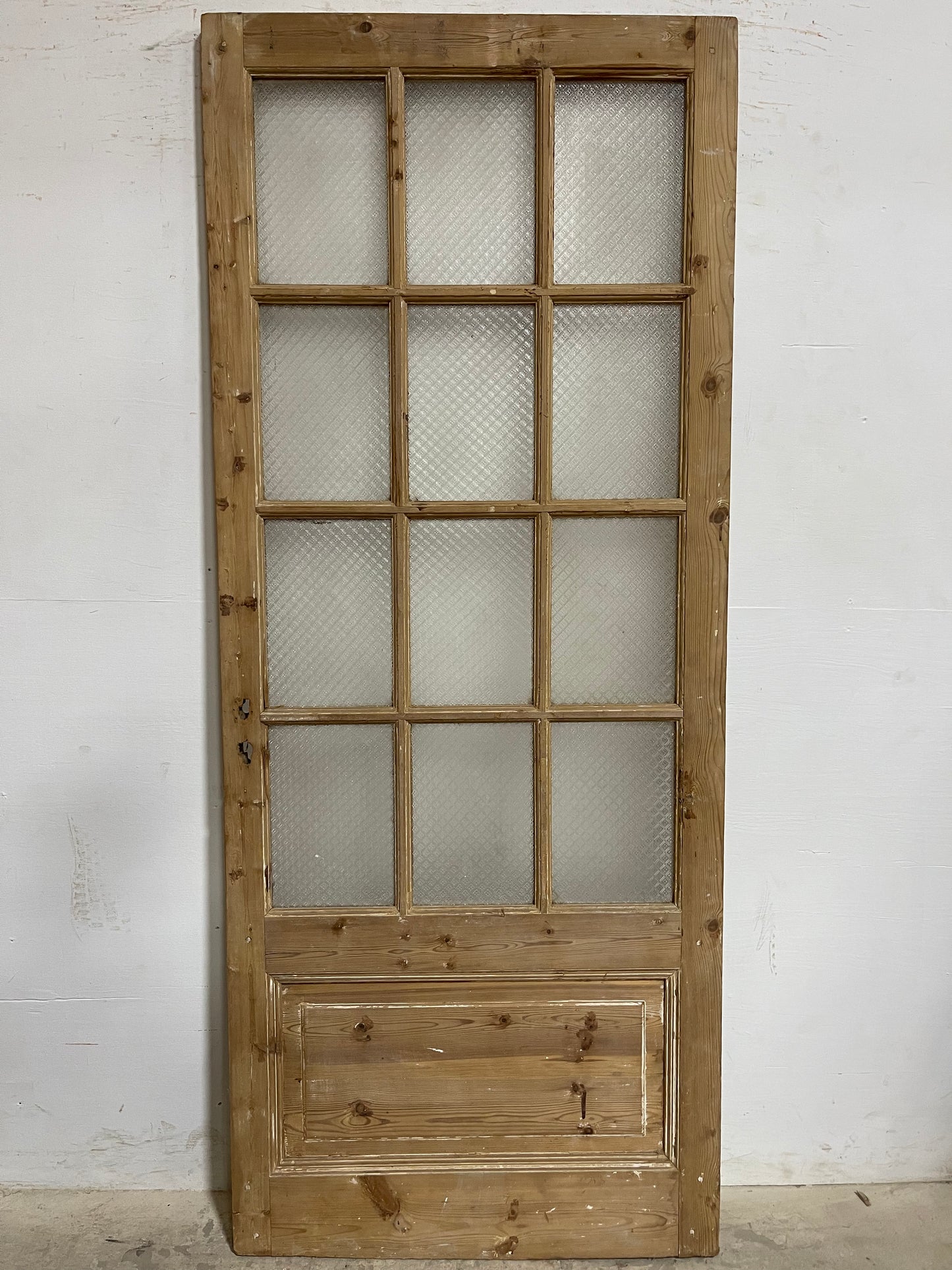 Antique French Panel Door with Glass (88x36) K326 single