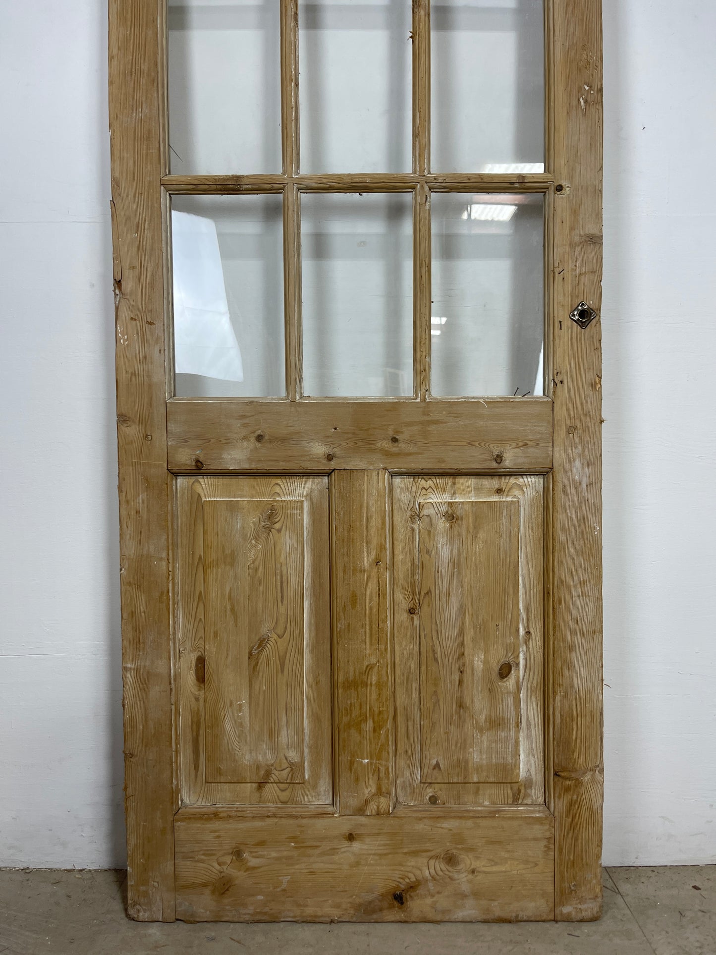 Antique French Panel Door - Single with glass (96x32) O253