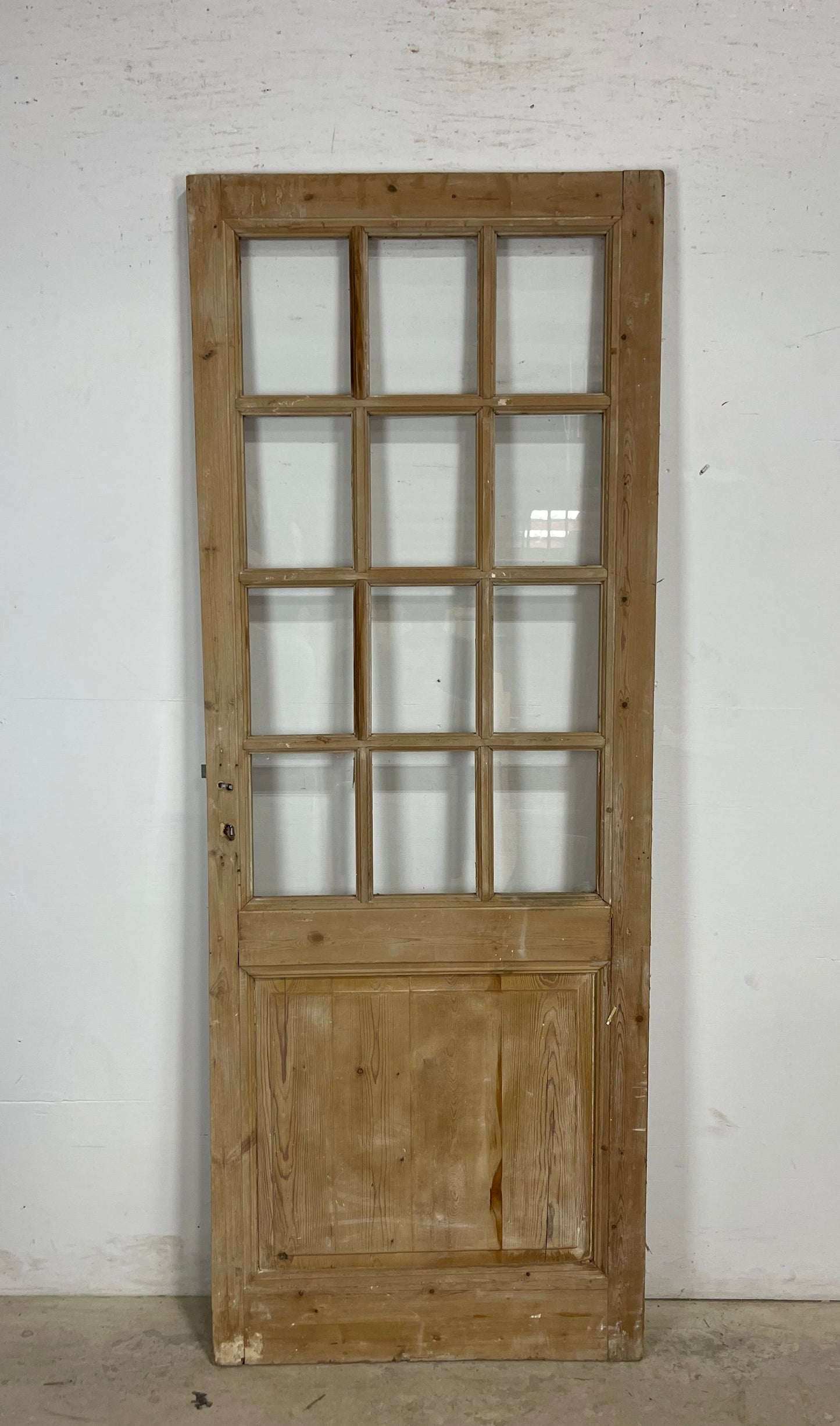 Antique French Panel Door with Glass (84.25 x 31.75) M224