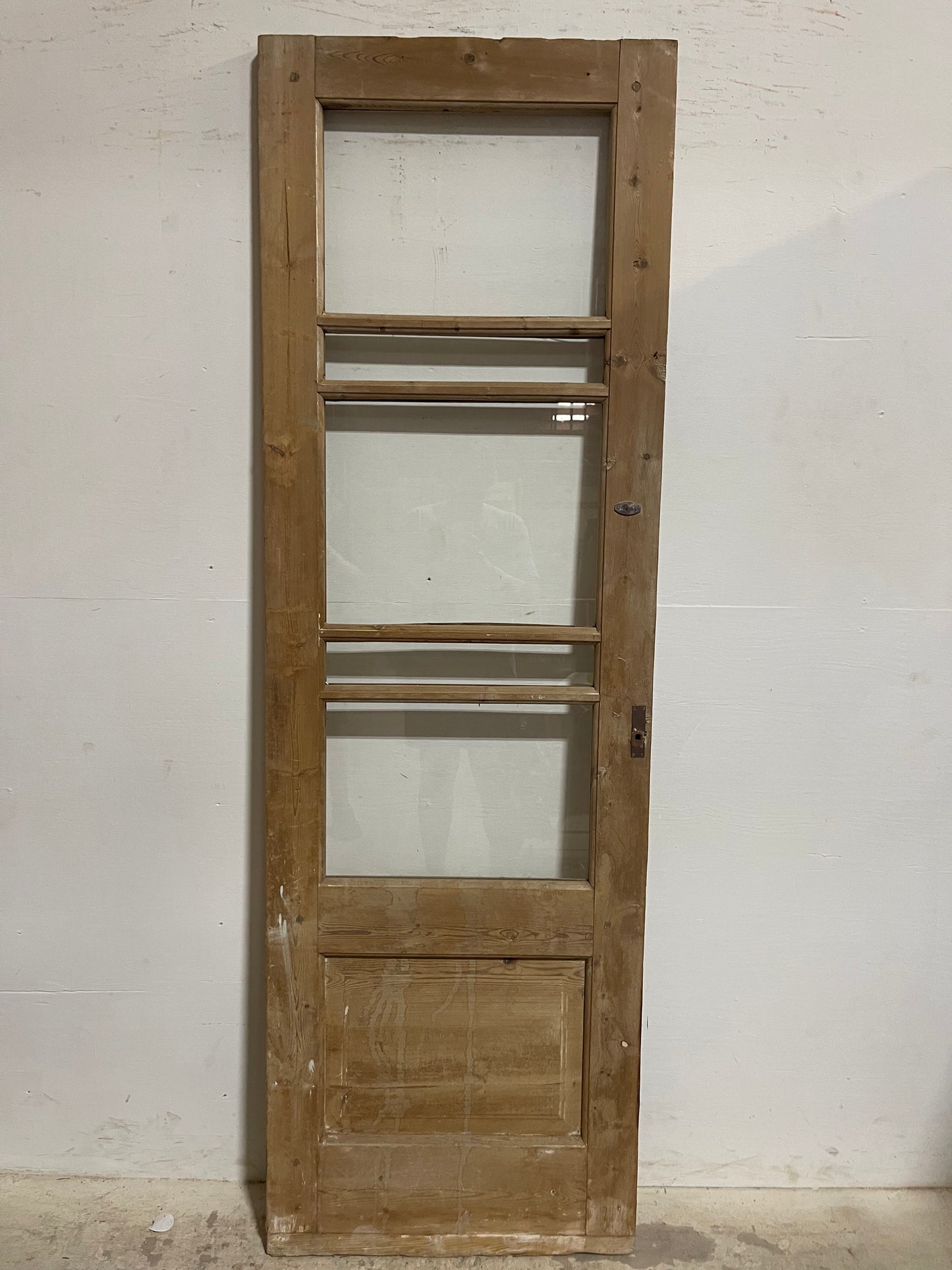 Antique French Panel Door with Glass (85.5x27.5) J900