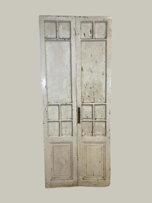 Antique French panel doors with glass (96x43.5) L263