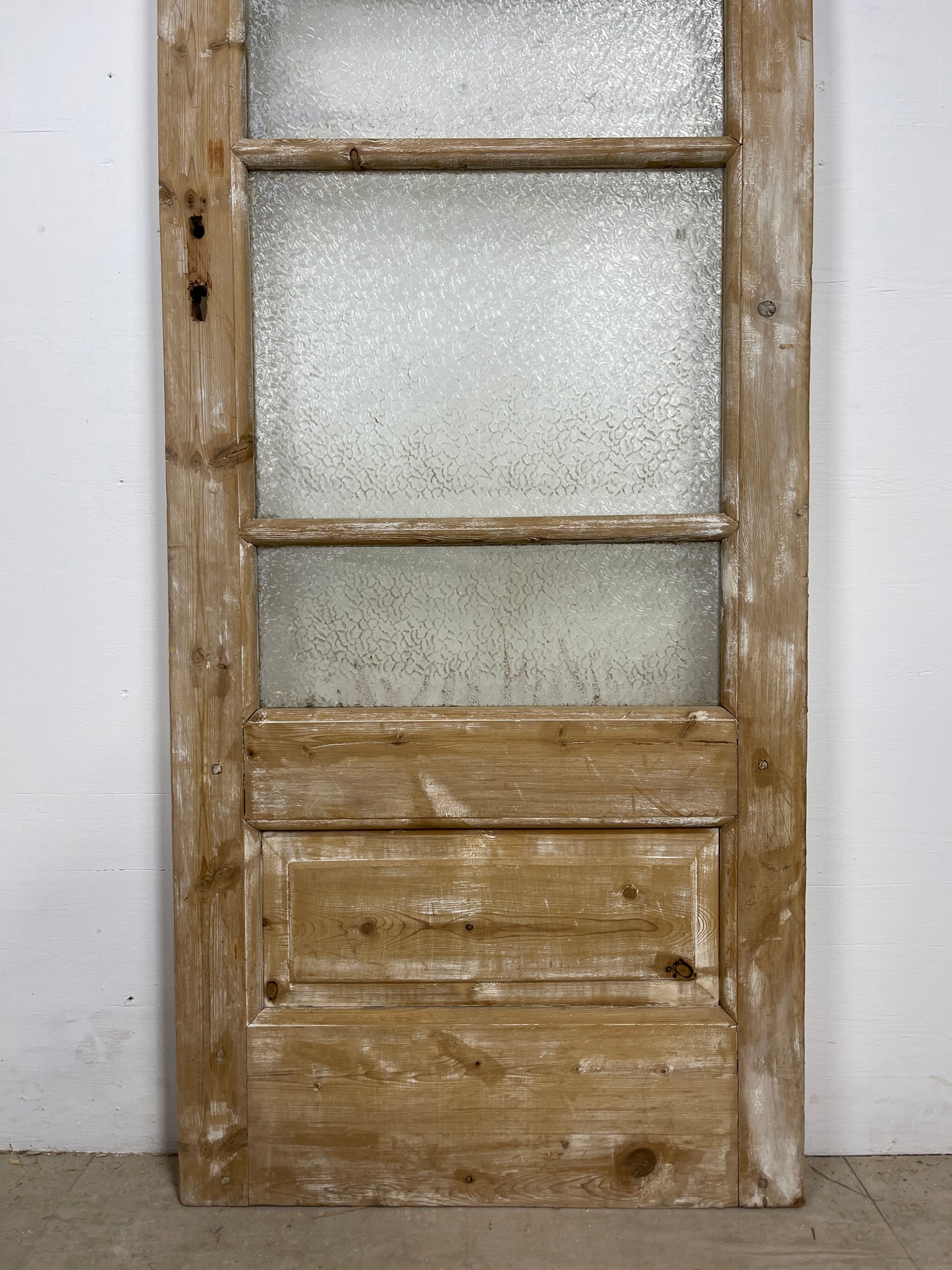 Antique French Panel Door - Single with glass (81x27.5) O259
