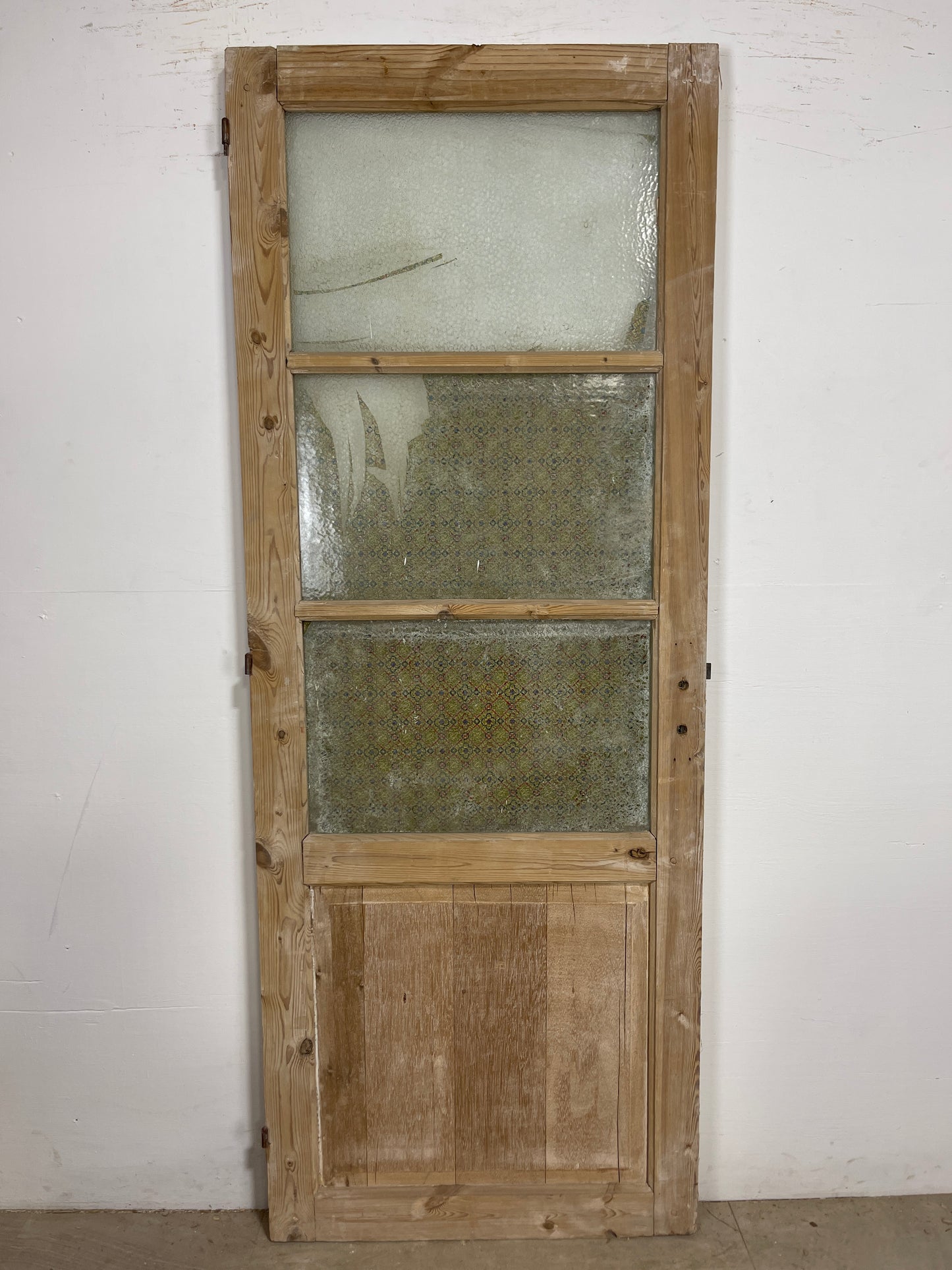 Antique French Panel Door - Single with glass (83x31.5) O246 AI