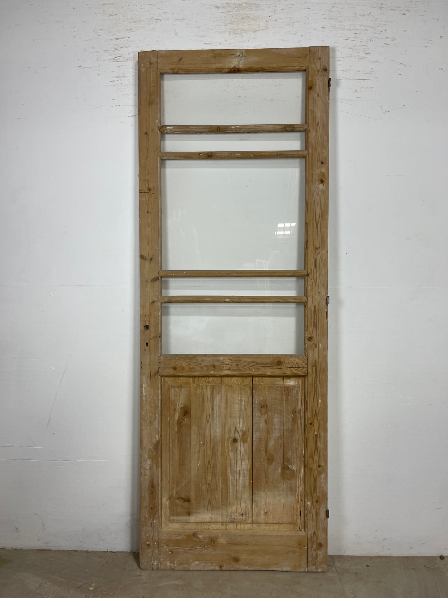 Antique French Panel Door - Single with glass (86.5x31.5) O268