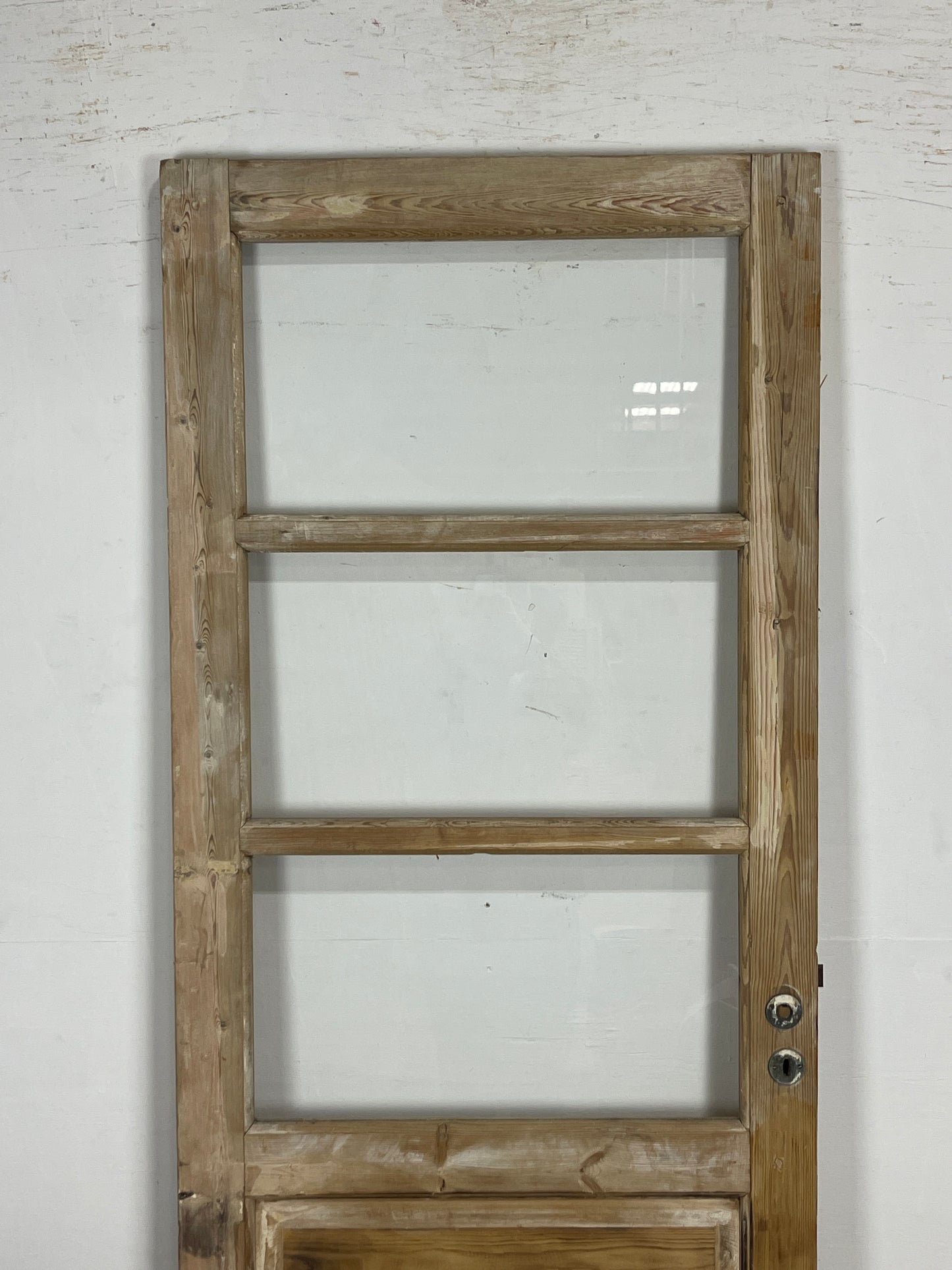 Antique French Panel Door with Glass (87.25 x 31.75) N201