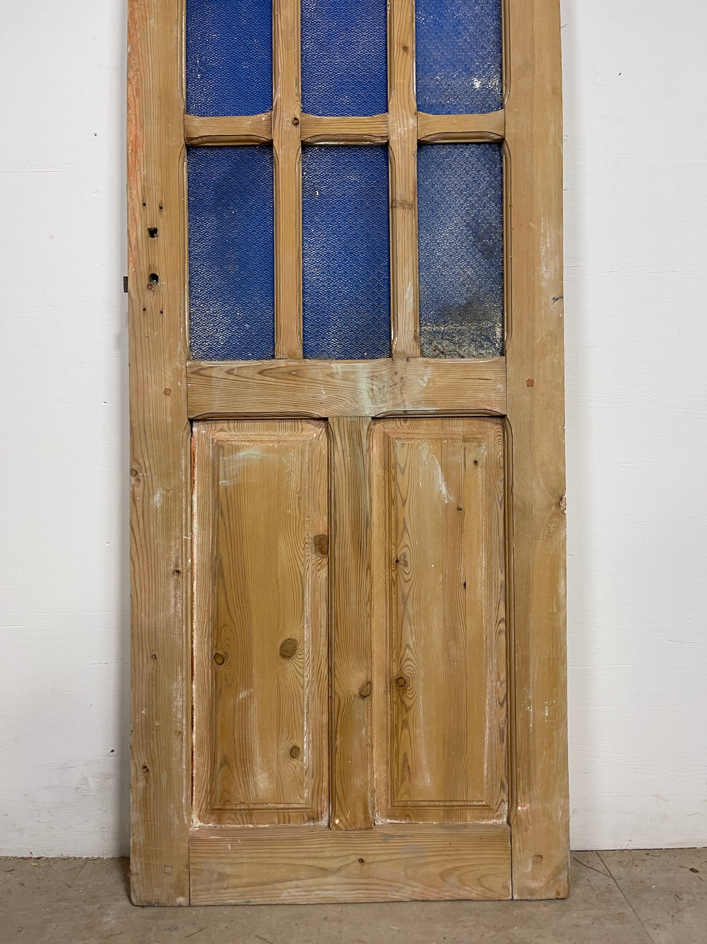 Antique French Panel Door - Single with glass (83x27.5) O250