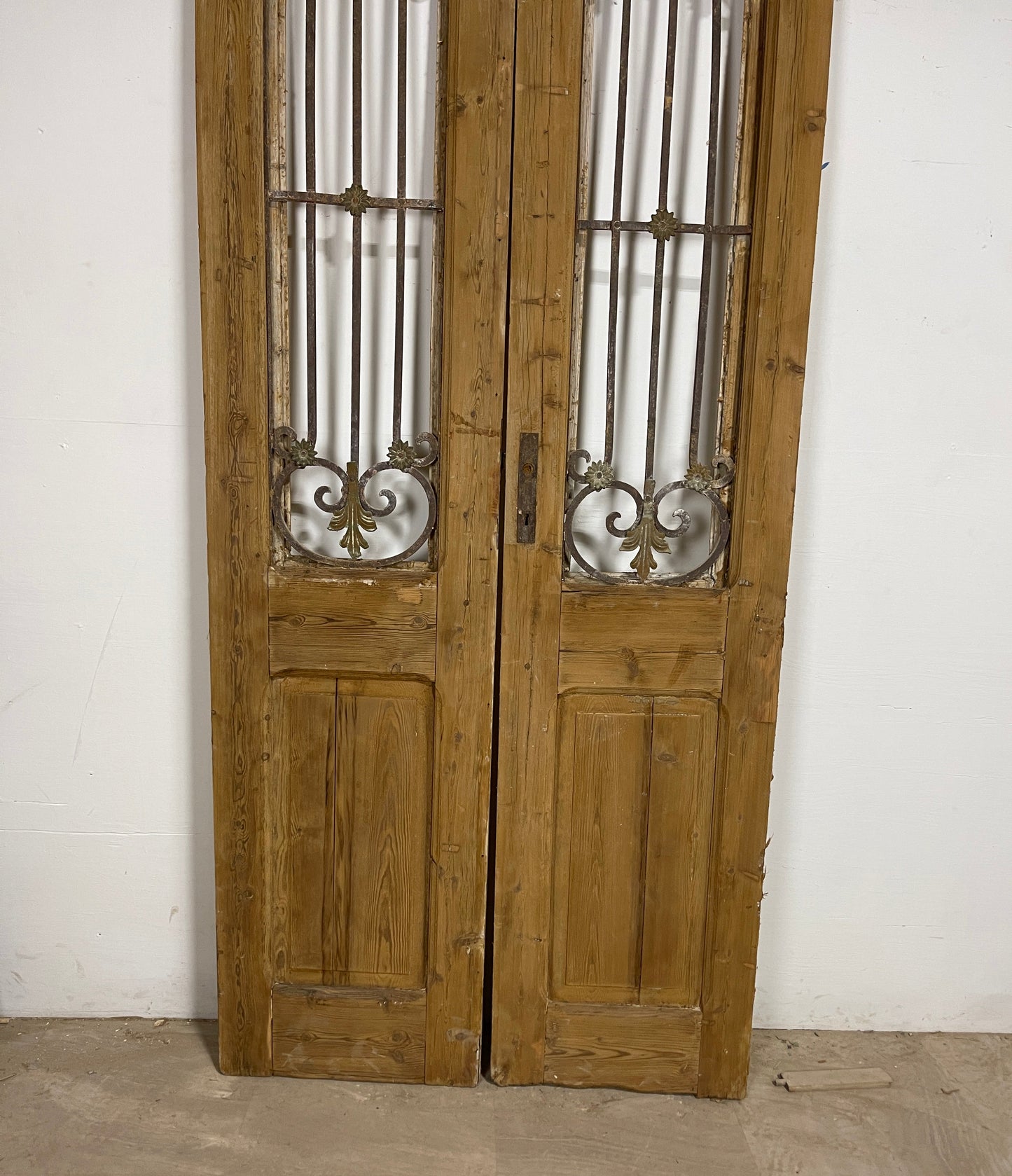 Antique French panel doors with Metal (91 x 40) P70