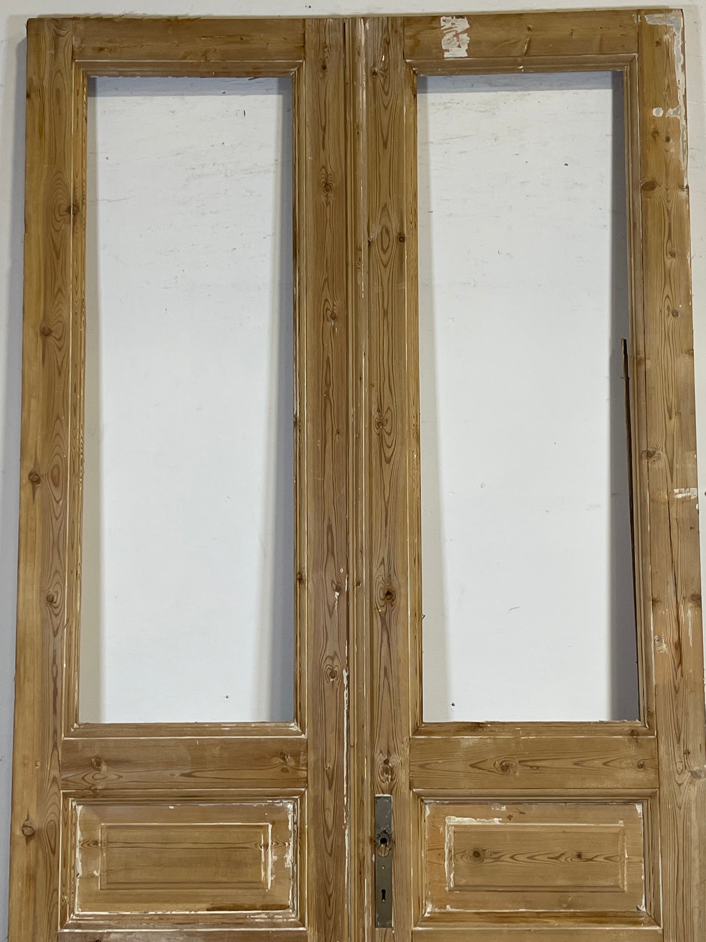 Antique French panel doors with glass (98.75 x 46.5) L355