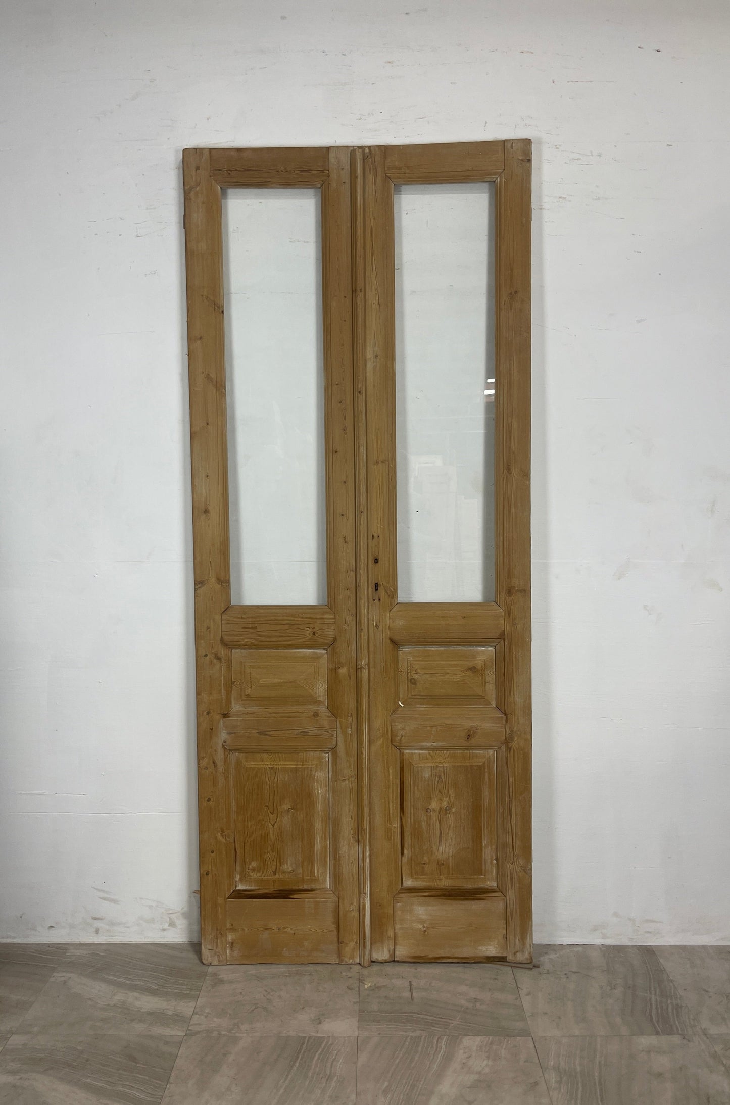 Antique French Panel Doors with Glass (95.25 x 39.5) N034