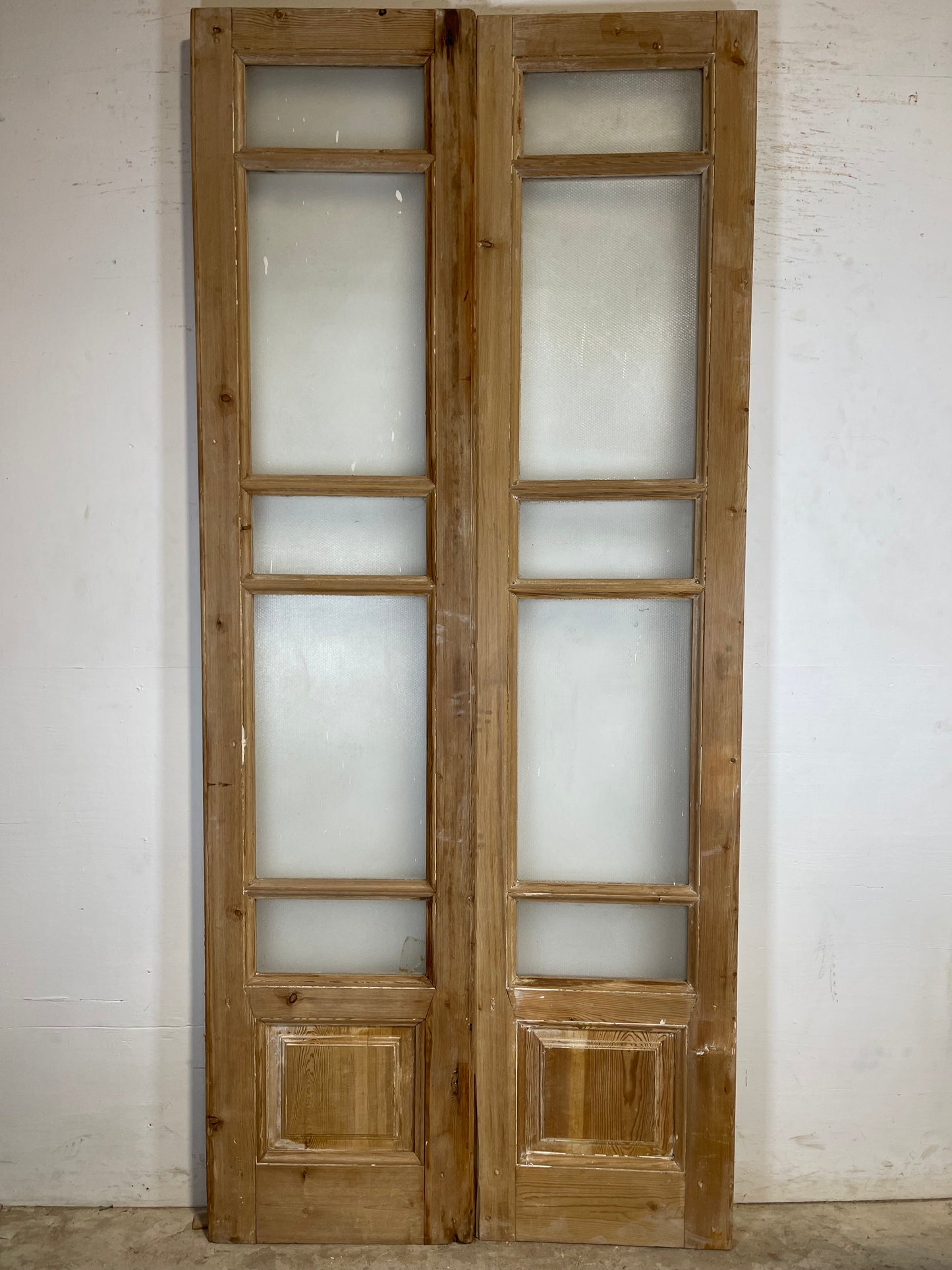 Antique French Panel Doors with glass (99.25x44) K324