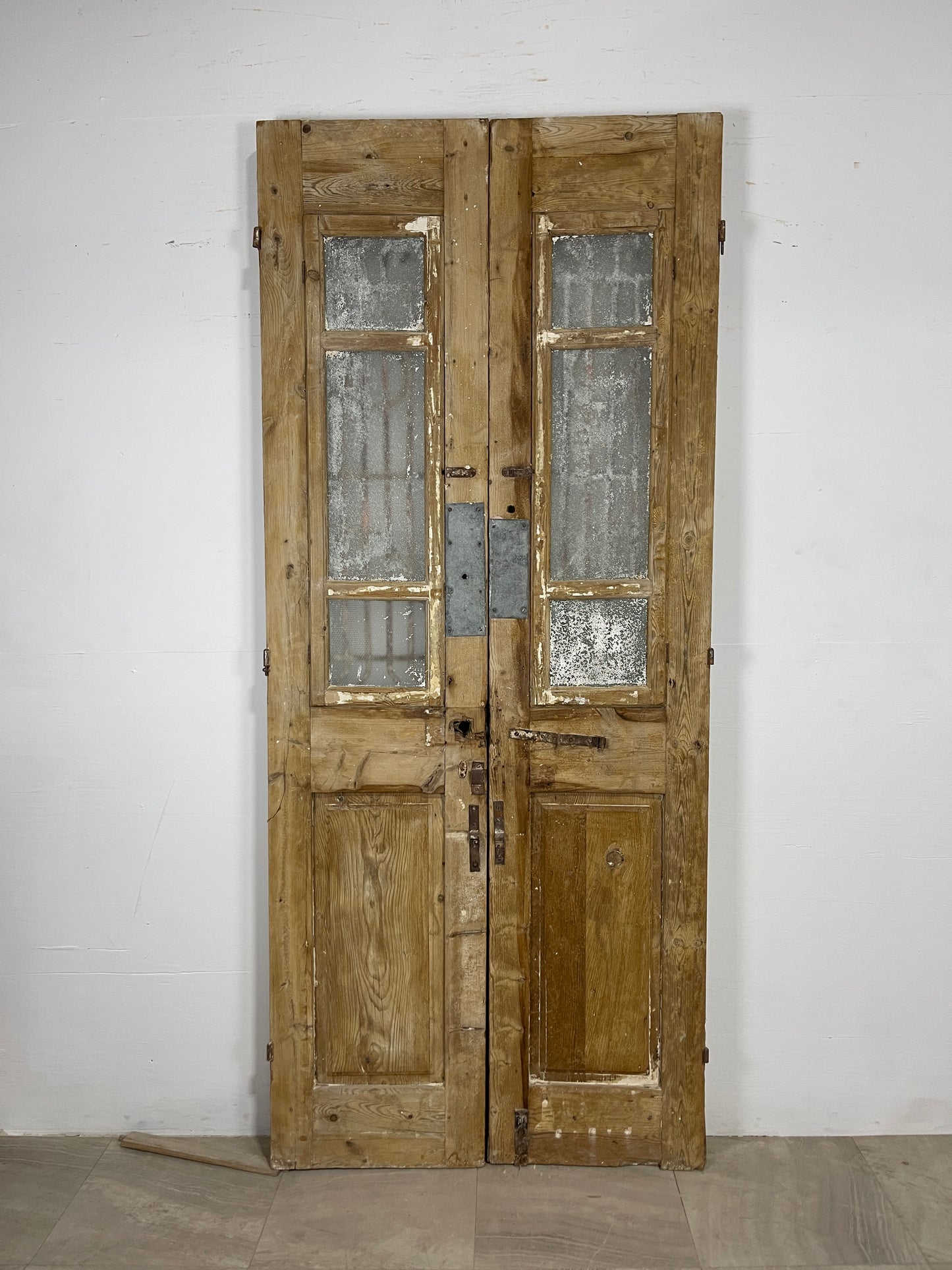 Antique French panel doors with Metal ( 93.25 x 39.5) O32