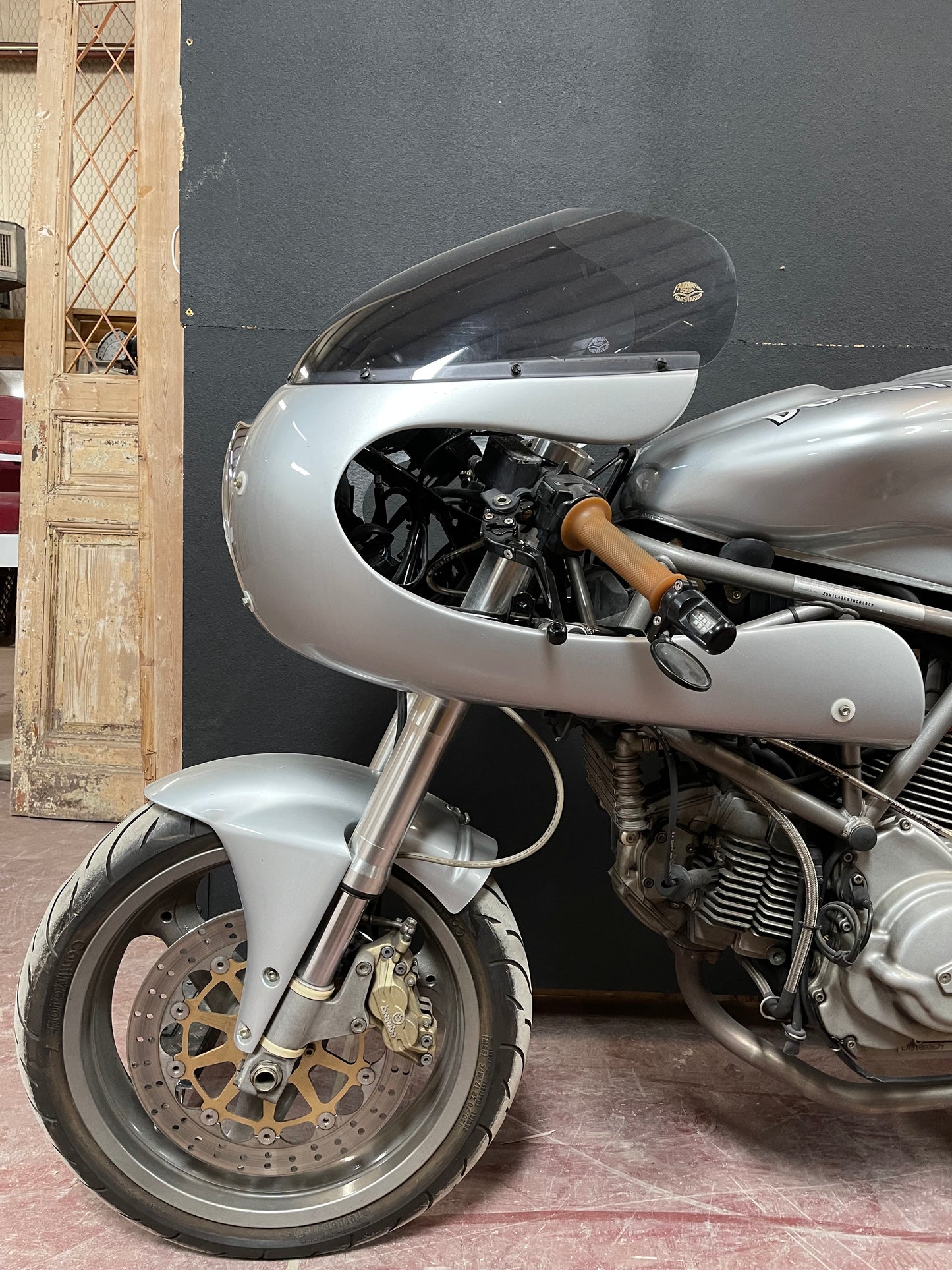 Silver Ducati Motorcycle