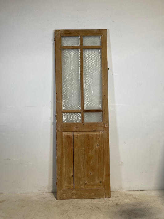 Antique French Panel Door with Glass  (88.5x27.75) L239