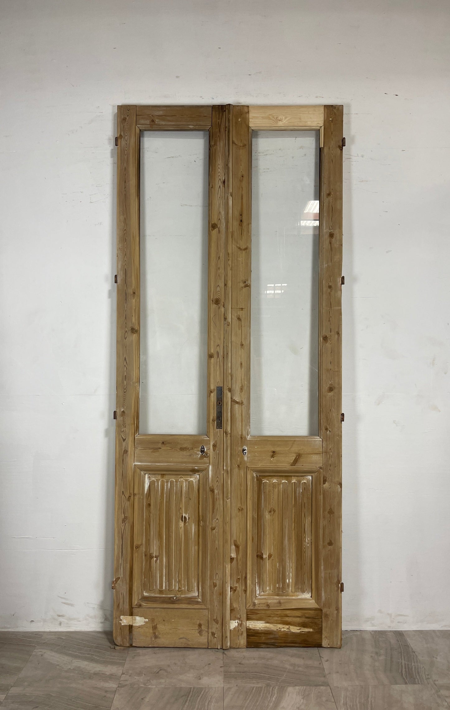 Antique French Panel Doors with Glass (103.5 x 43.5) N025
