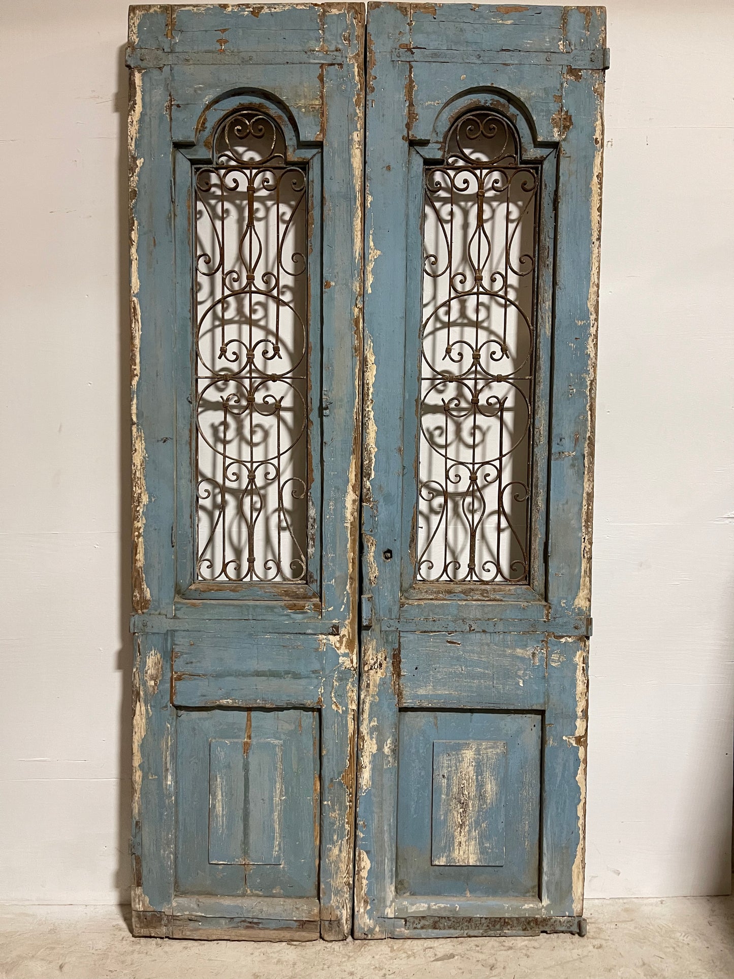 Antique French Panel doors with Metal (108x54) J106