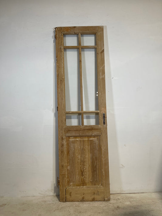 Antique French Panel Door with Glass  (92.5x26.25) L238