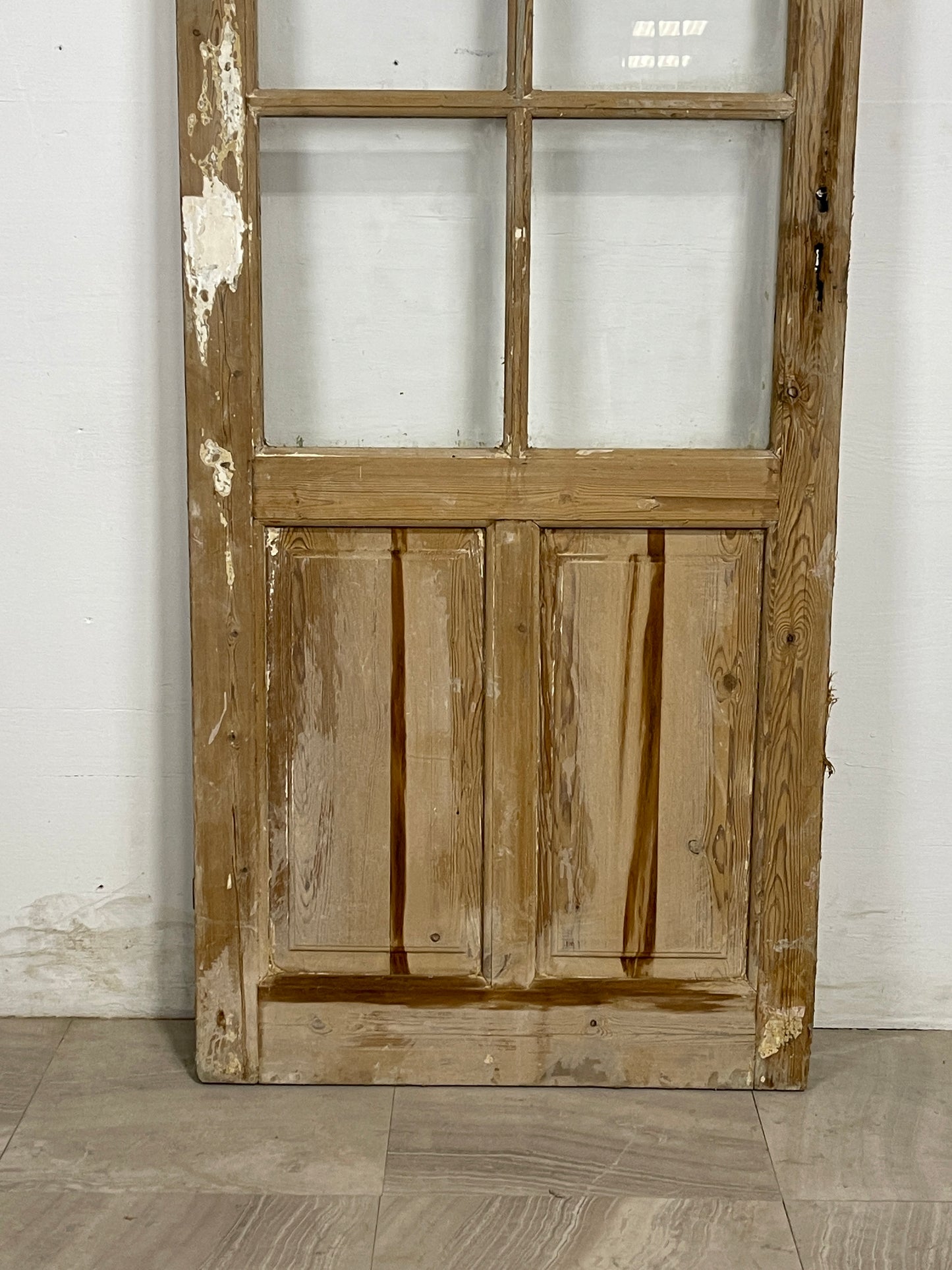 Antique French Panel Door with Glass (83 x 31) N159