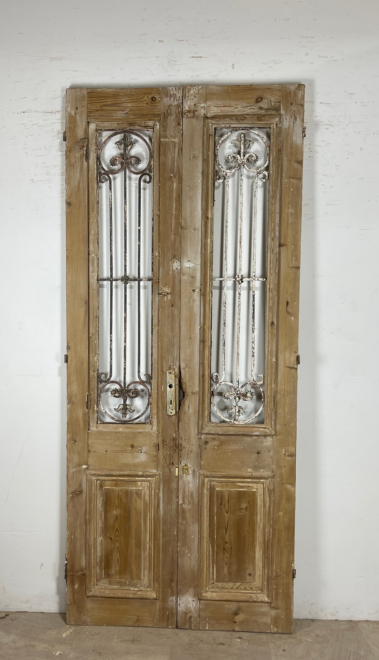 Antique French panel doors with Metal (101 x 43) P66