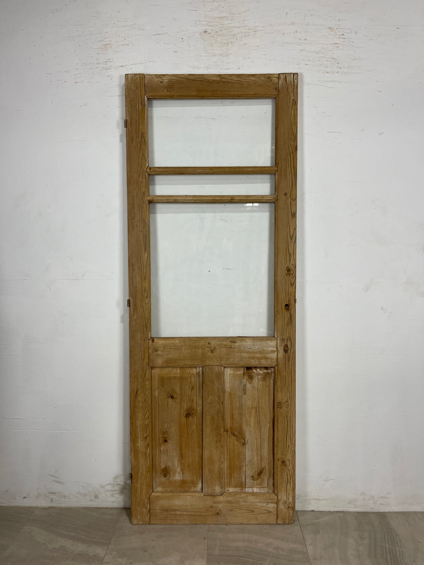 Antique French Panel Door with Glass (86.5 x 32.25) N167