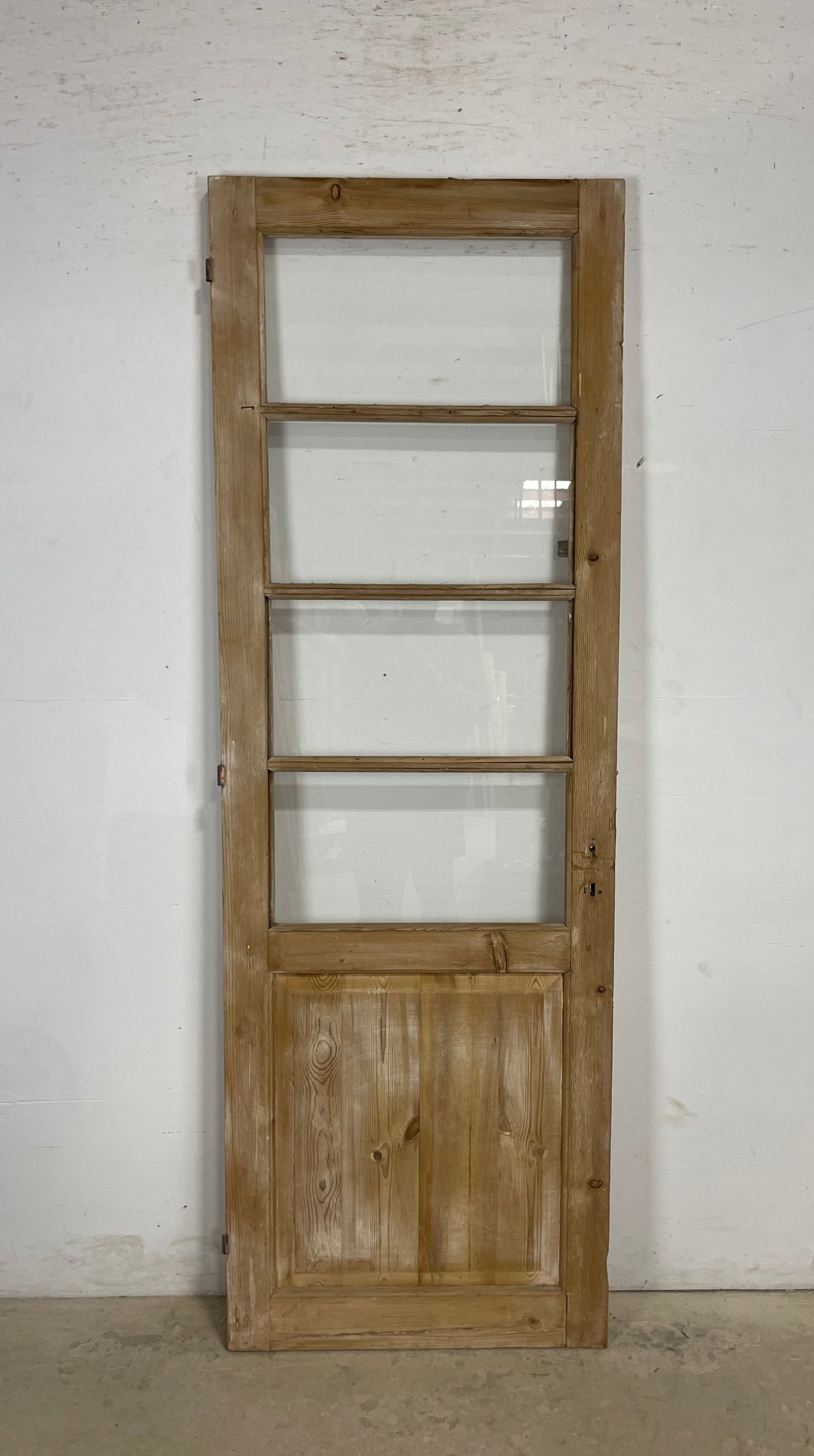 Antique French Panel Door with Glass (83.5 x 28.25) M230