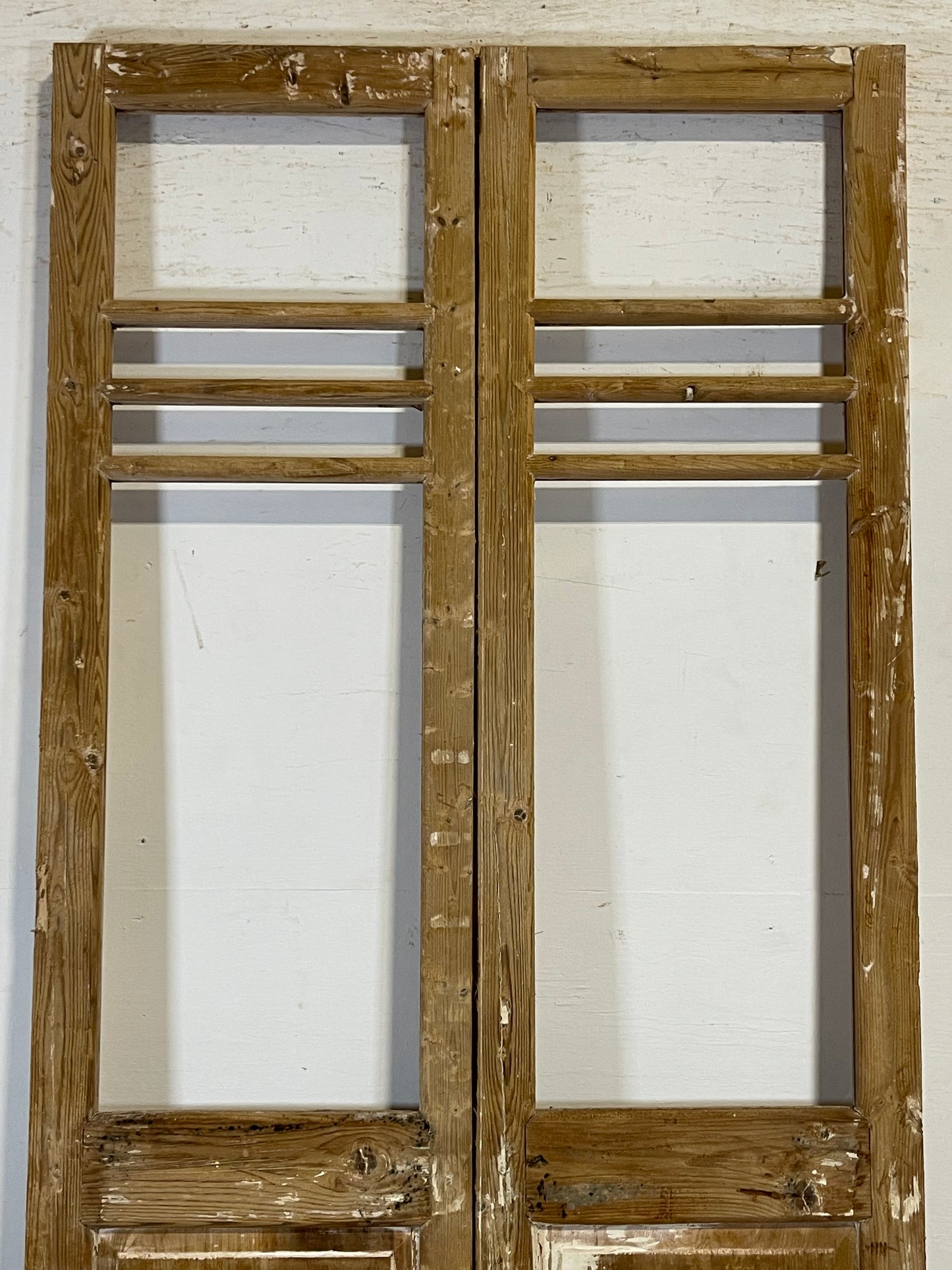 Antique French panel doors with glass (91.25x43) L191