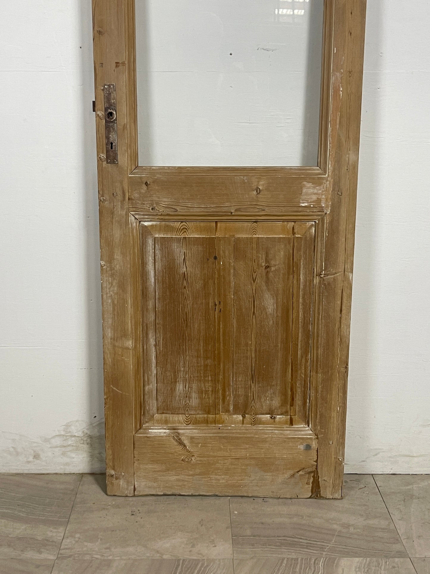 Antique French Panel Door with Glass (84 x 27.75) N202