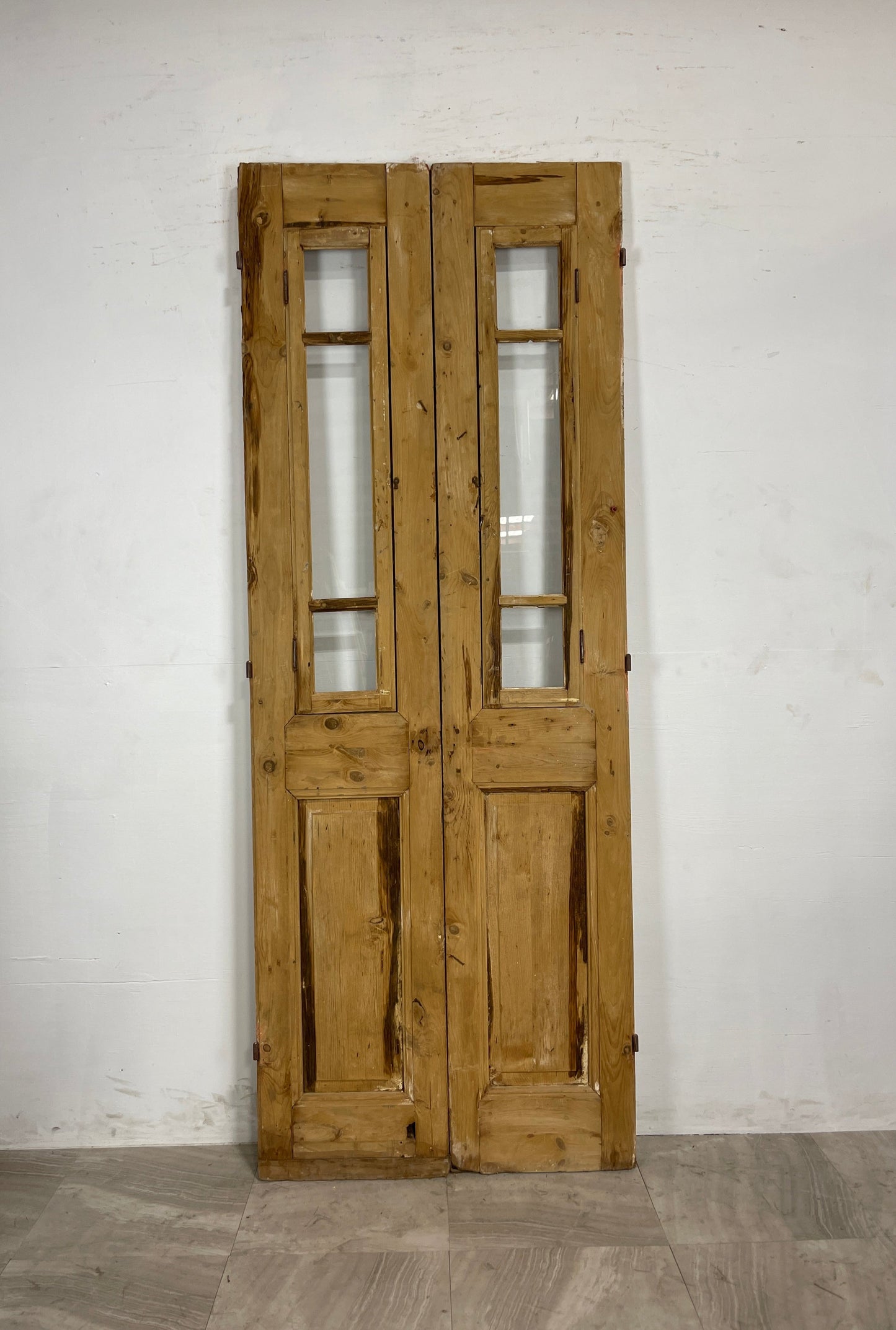 Antique French Panel Doors with Glass   (93.75 x 35.5)   N039