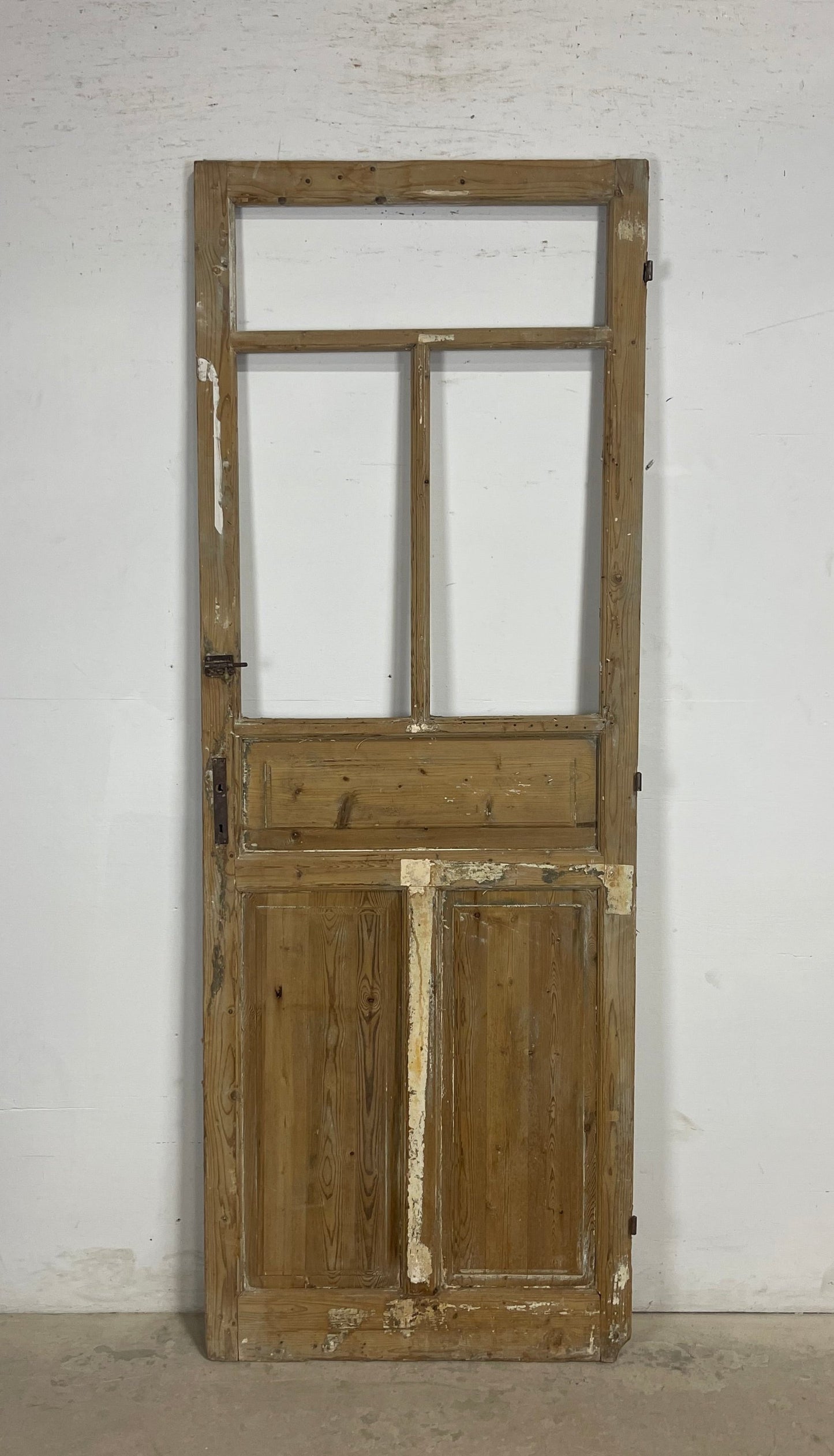 Antique French Panel Door with Glass  (85.25x31.25) M245