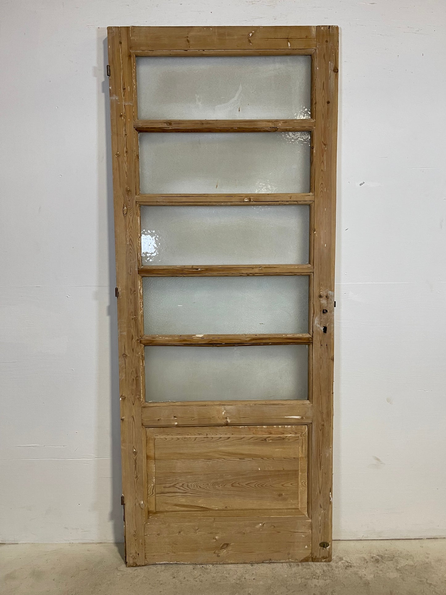 Antique French Panel Door with Glass (88.75x36) L311