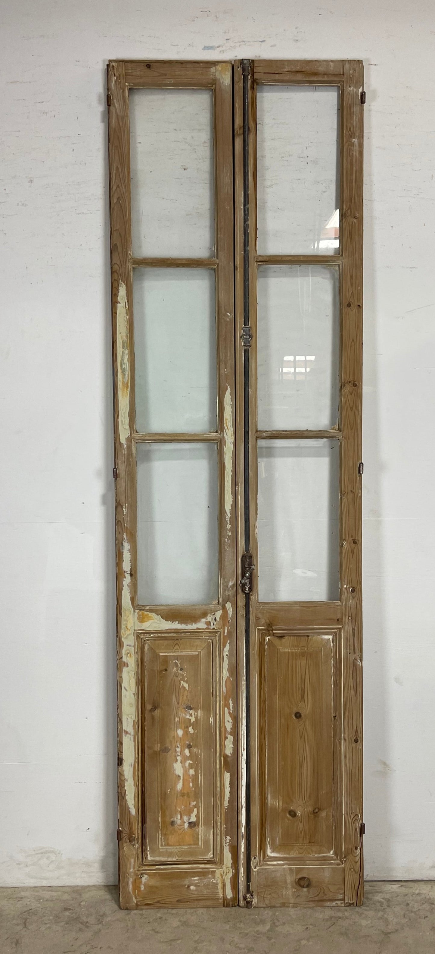 Antique French Panel Doors with glass (103.75x30.75) M081