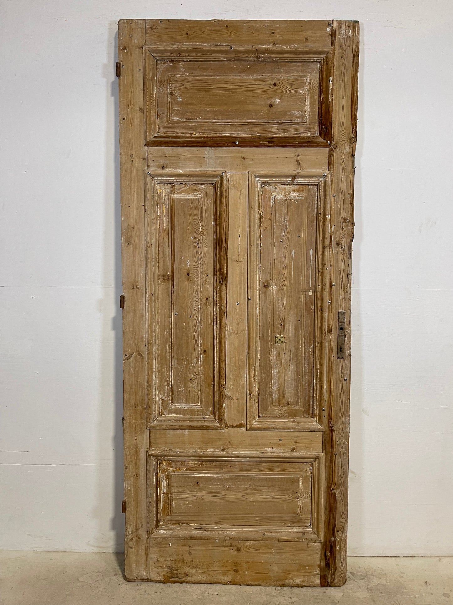 Antique French Panel Door with Glass (88.25x36) L307