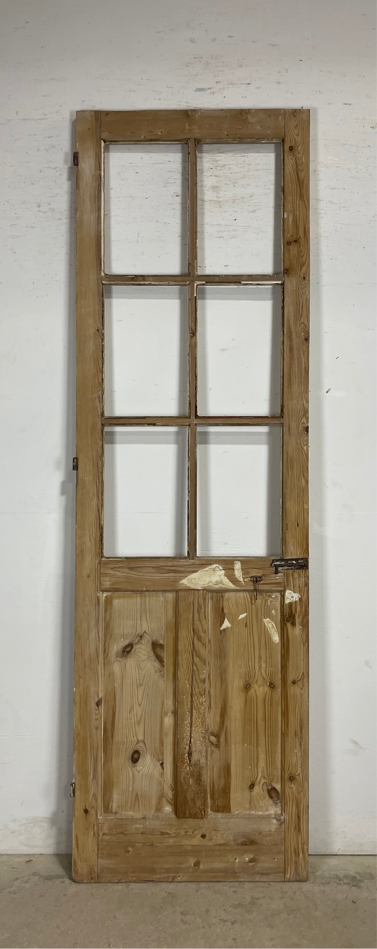 Antique French Panel Door with Glass  (102x31.25) M254