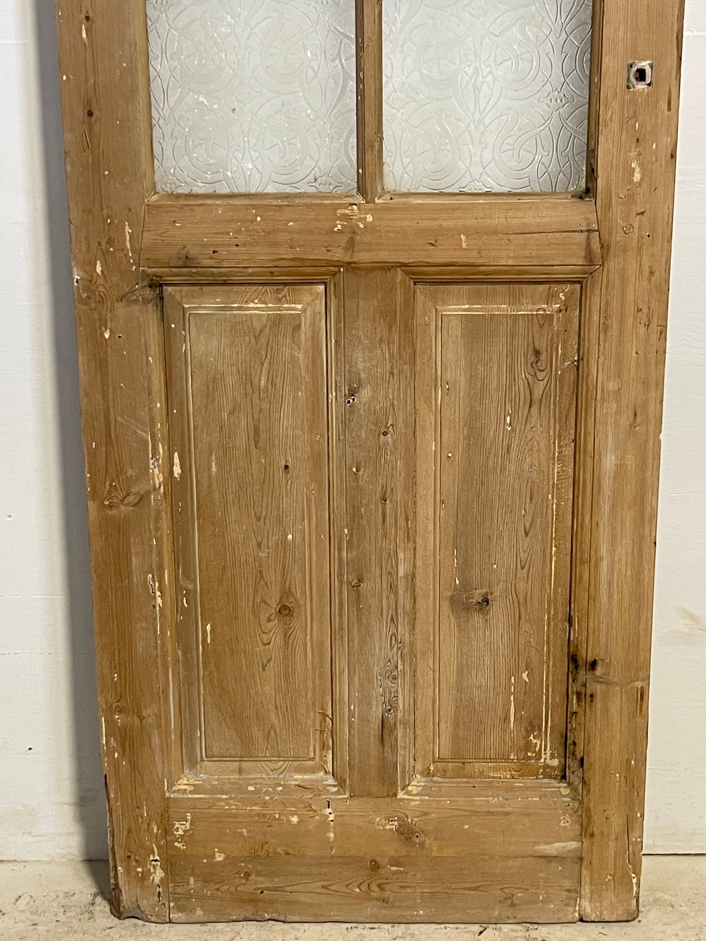 Antique French Panel Door with Glass  (83.75x30) L256
